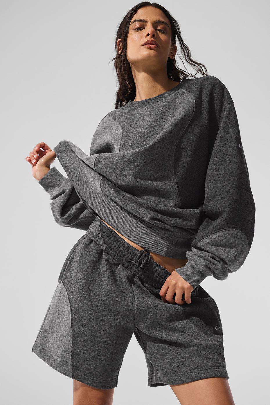 Make Waves Crew Neck Pullover - Dark Heather Grey Tonal--4