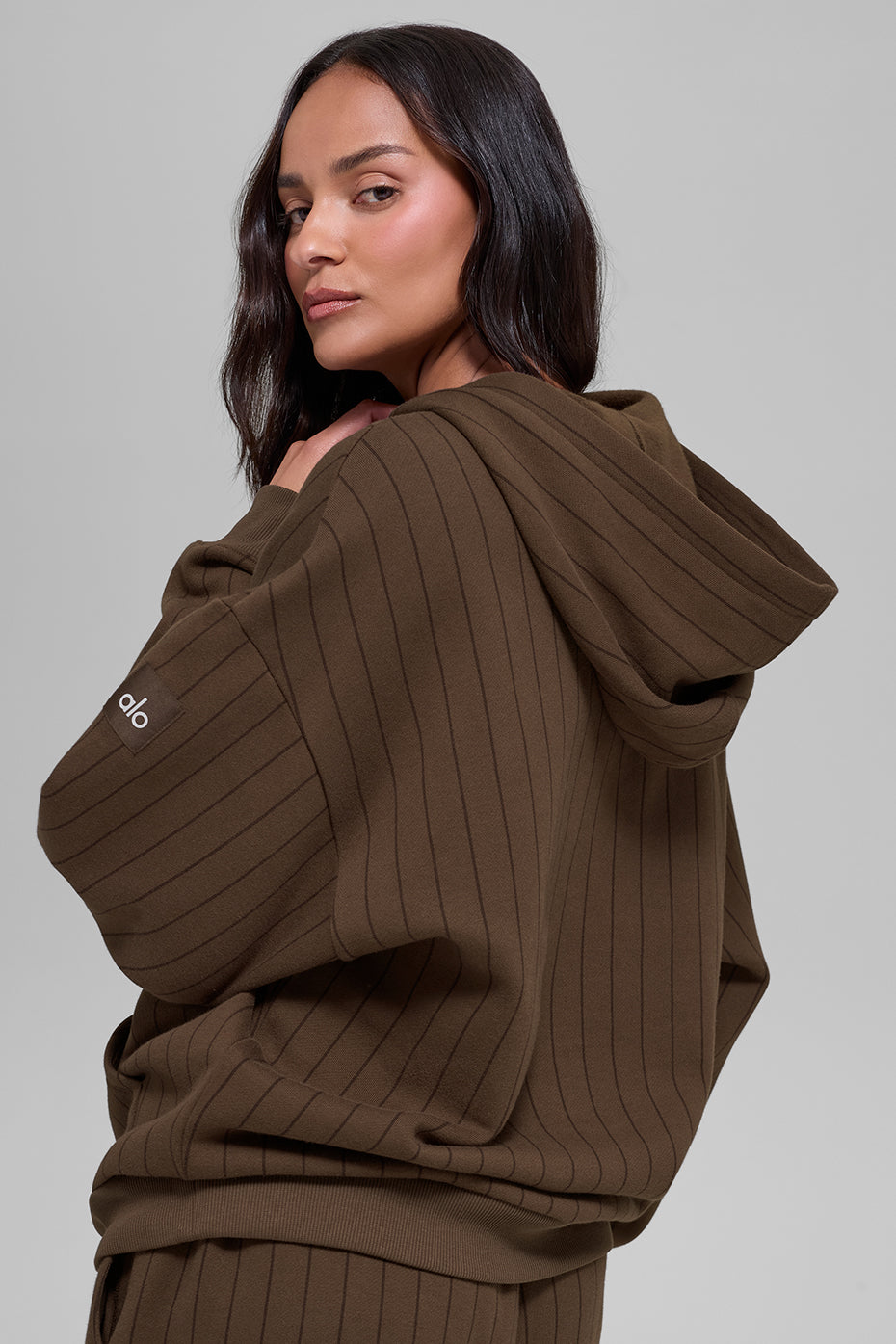 Pinstripe Hoodie - Espresso Pinstripe--2