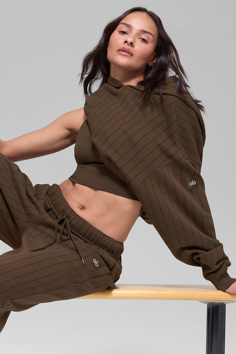 Pinstripe Hoodie - Espresso Pinstripe--3