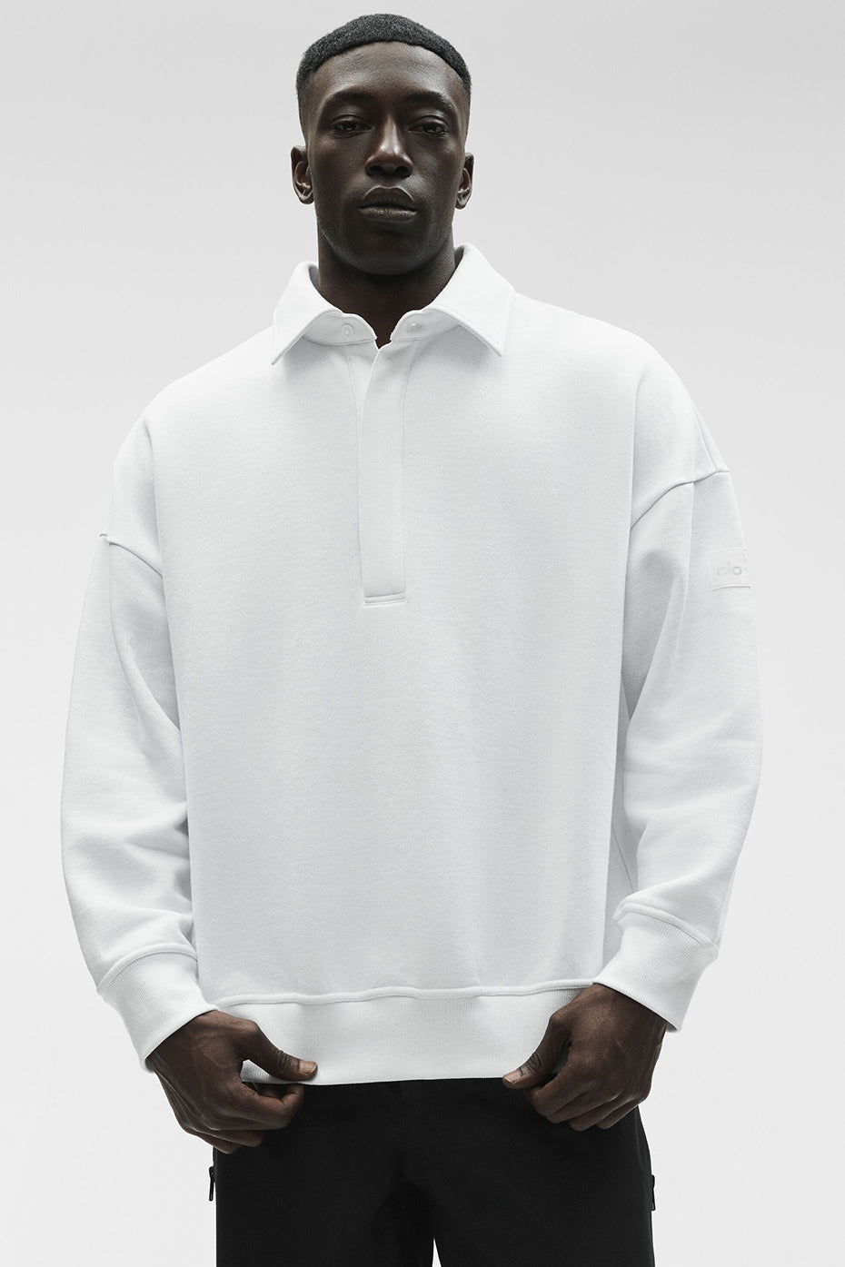 Take It Easy Long Sleeve Henley Pullover - White--2