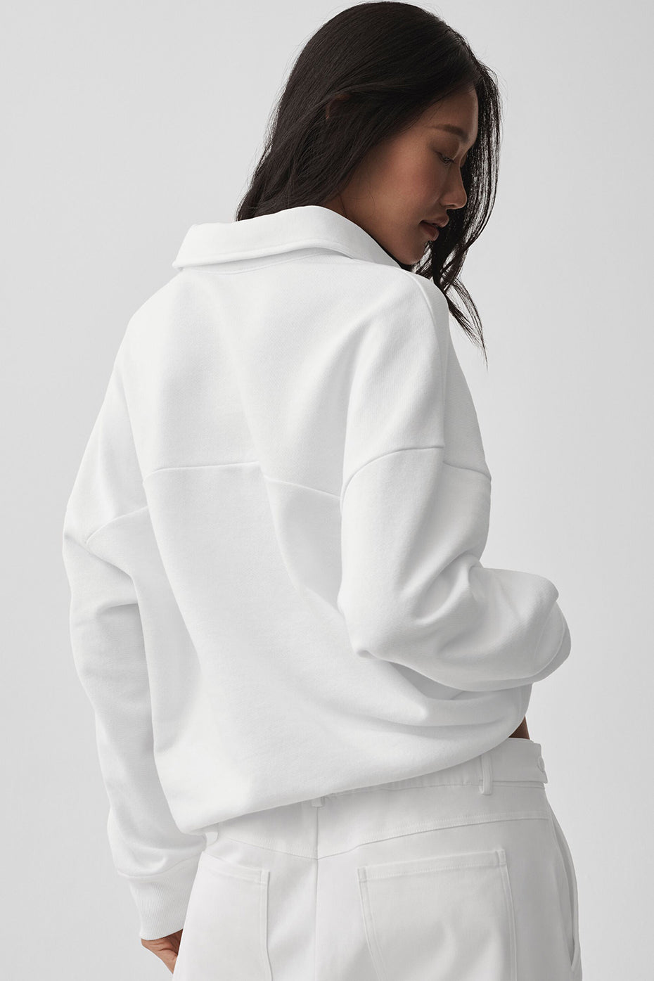 Take It Easy Long Sleeve Henley Pullover - White--3