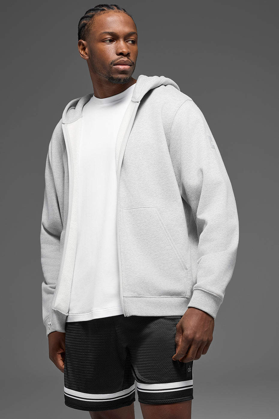 Renown Heavy Weight Full Zip Hoodie - Athletic Heather Grey--0