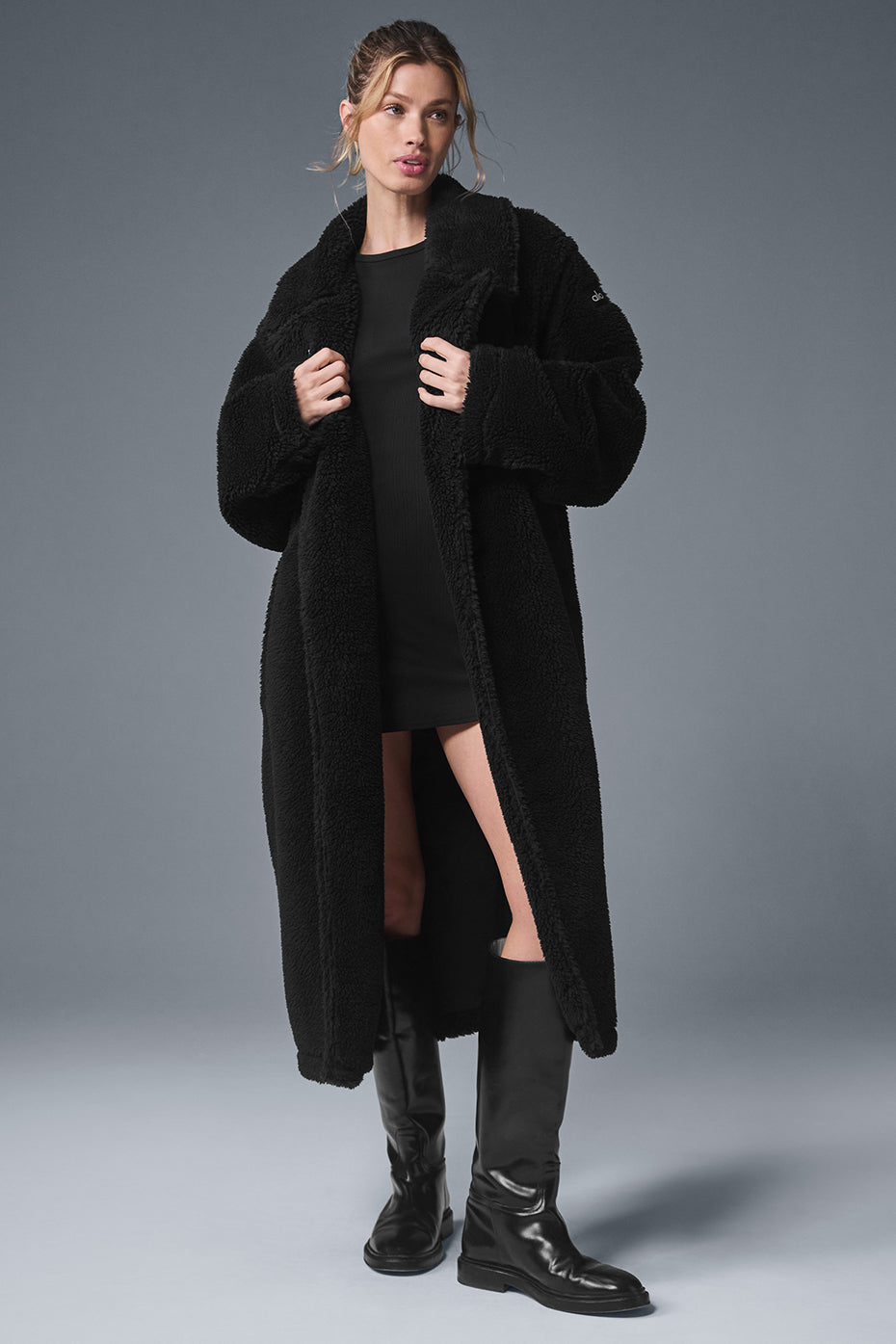 Oversized Sherpa Trench - Black--0