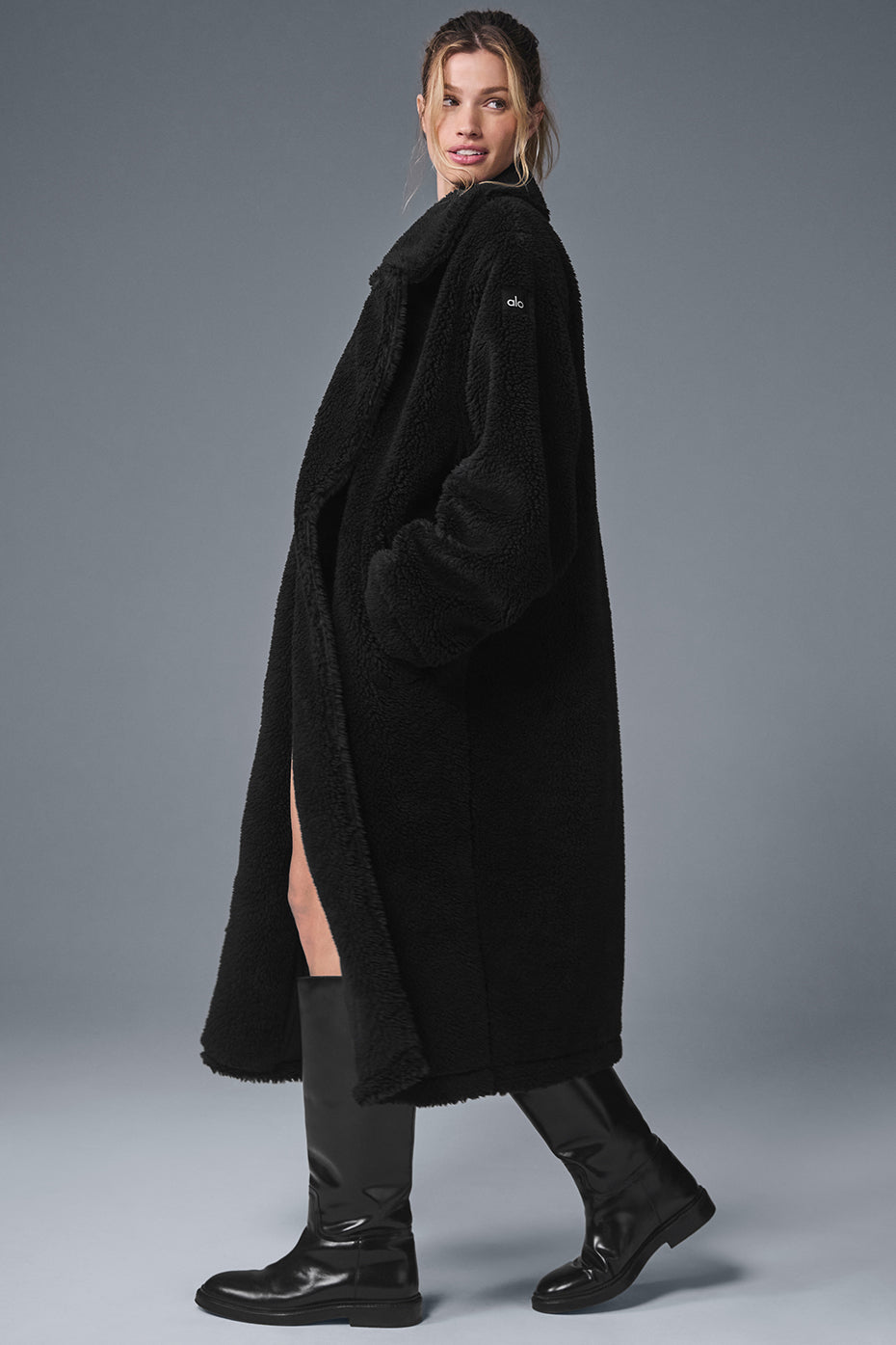 Oversized Sherpa Trench - Black--2