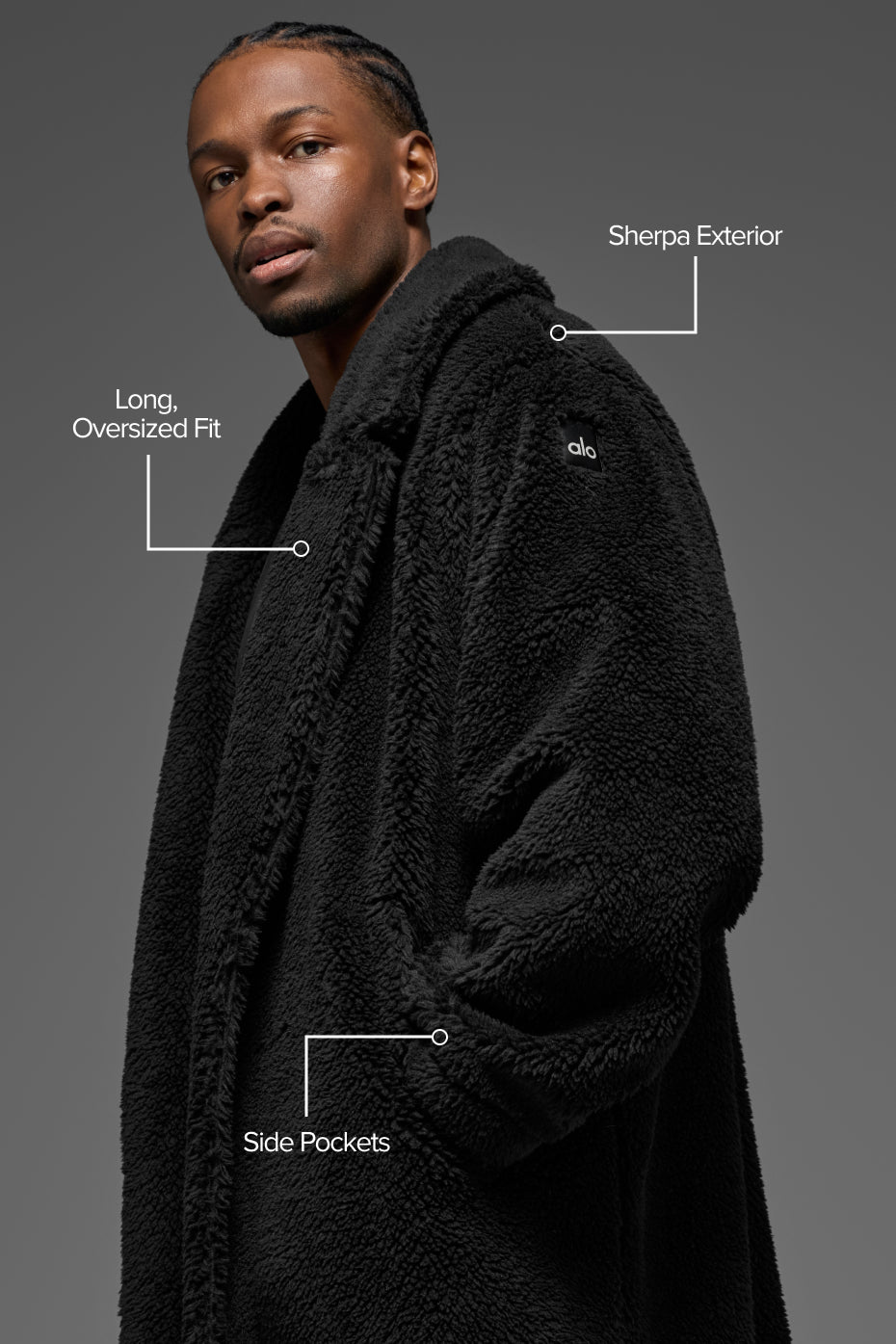 Oversized Sherpa Trench - Black--1