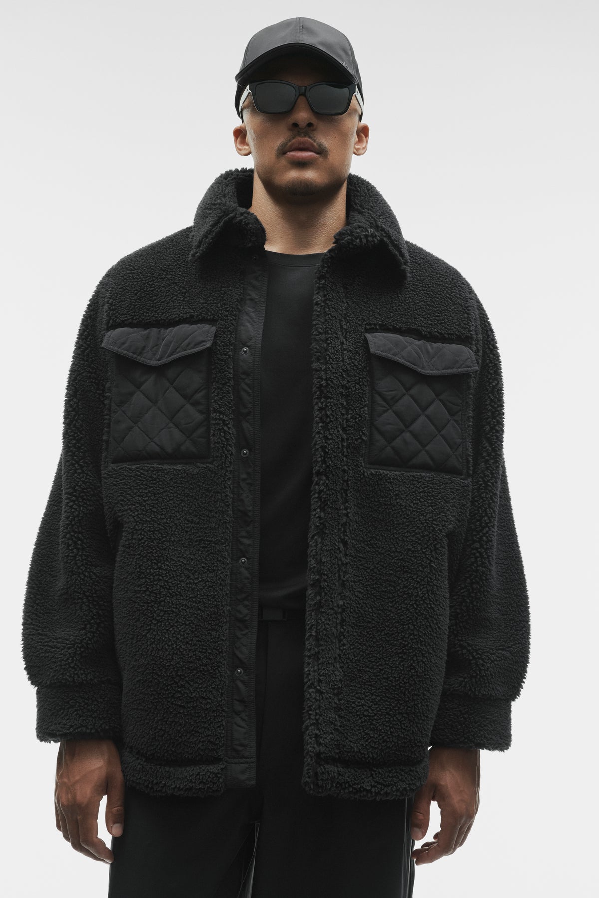 Sherpa Edge Shacket - Black--4