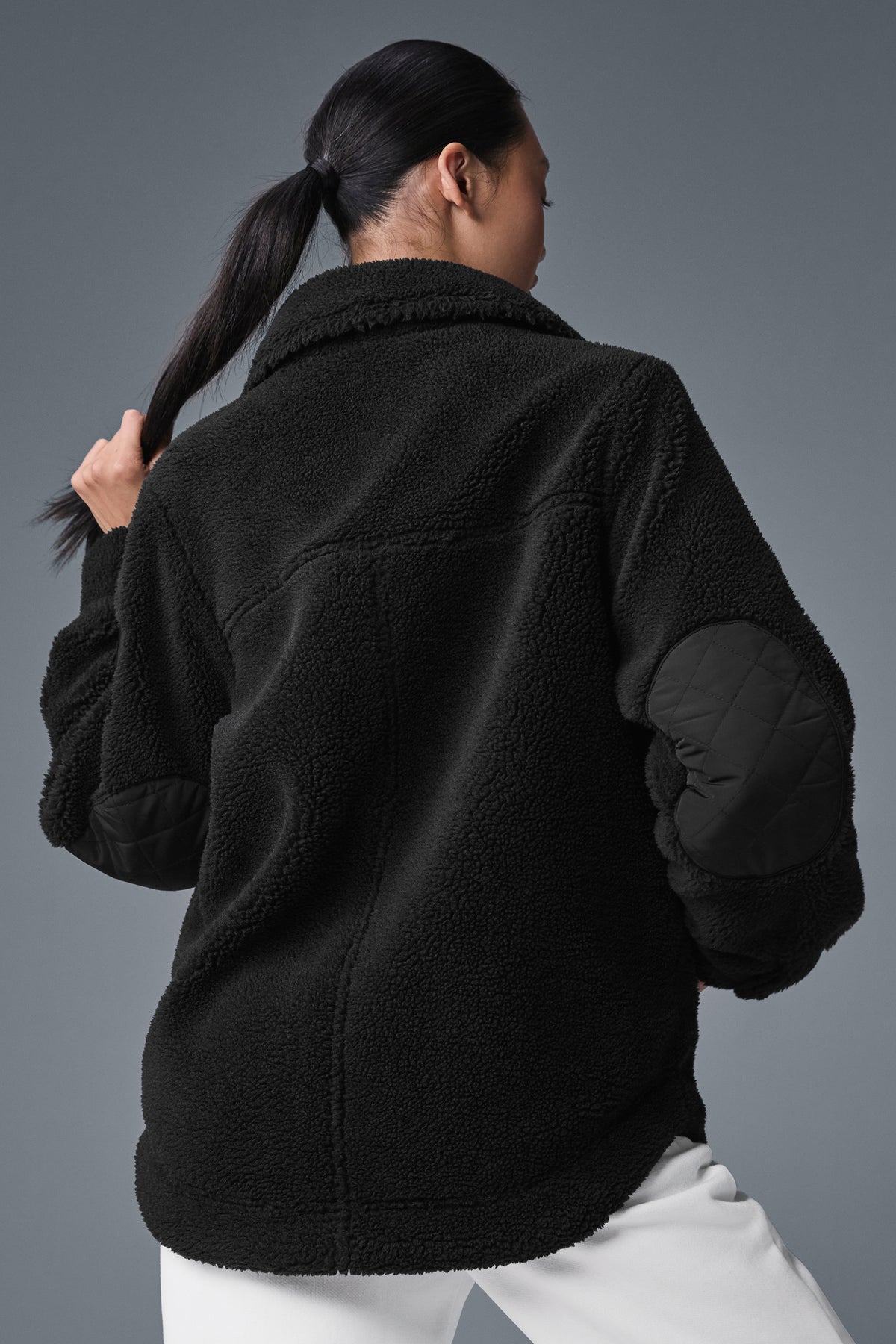 Sherpa Edge Shacket - Black--2