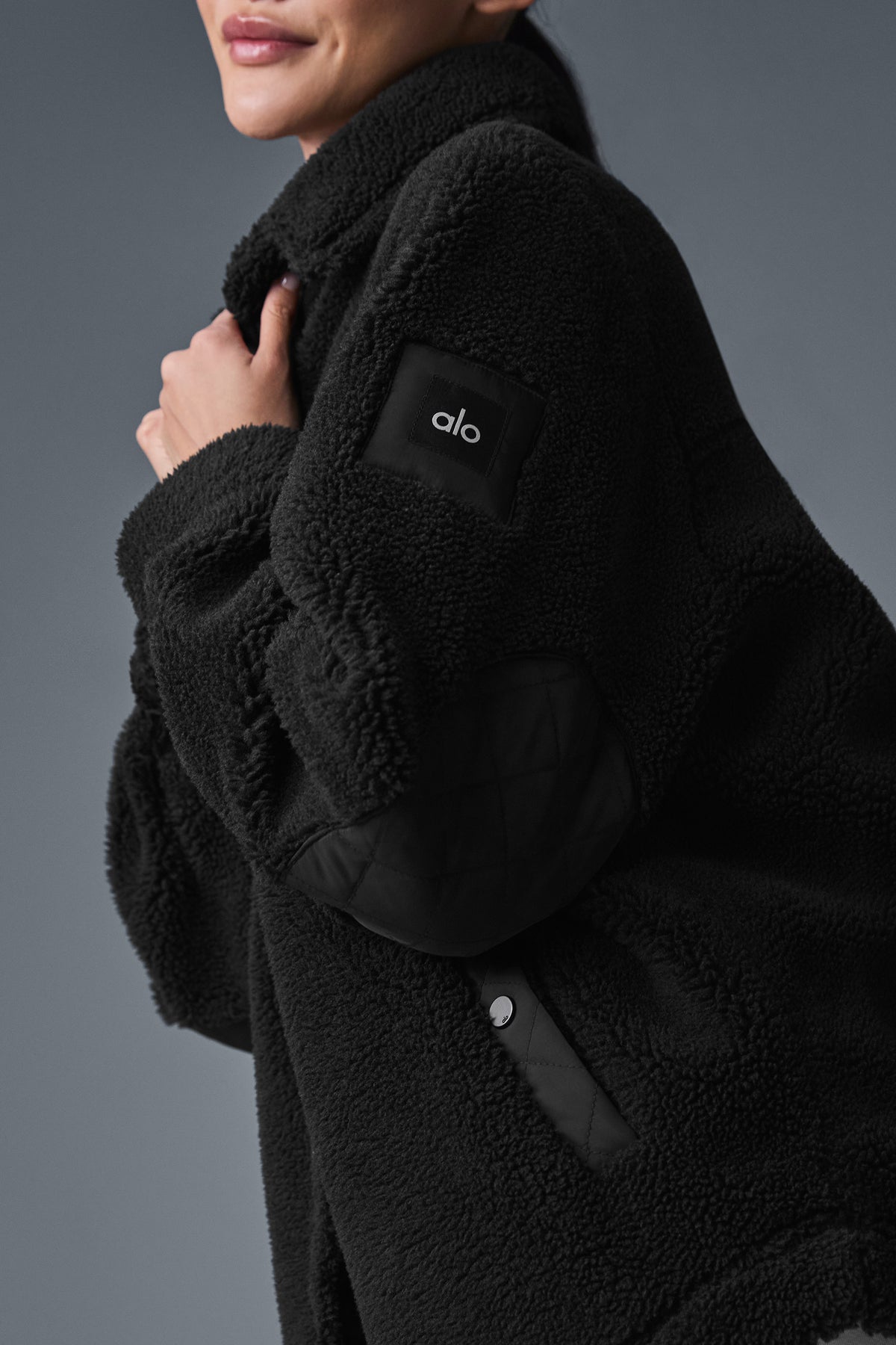 Sherpa Edge Shacket - Black--4