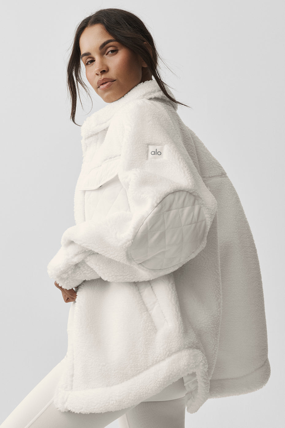 Sherpa Edge Shacket - Ivory--2