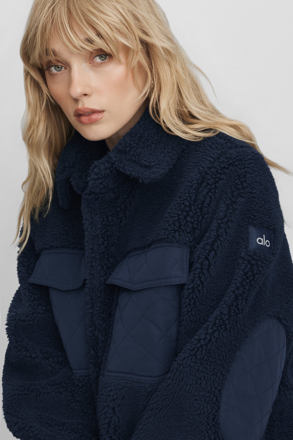 Sherpa Edge Shacket - Navy--3