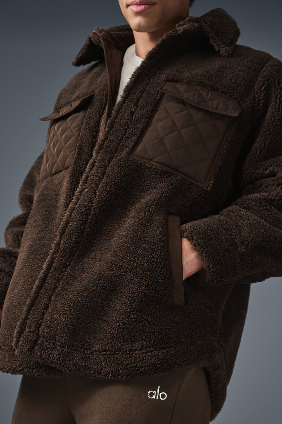 Sherpa Edge Shacket - Espresso--2