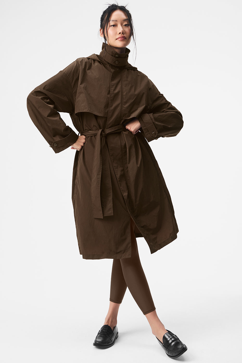 Crinkle On The Move Trench - Espresso--0