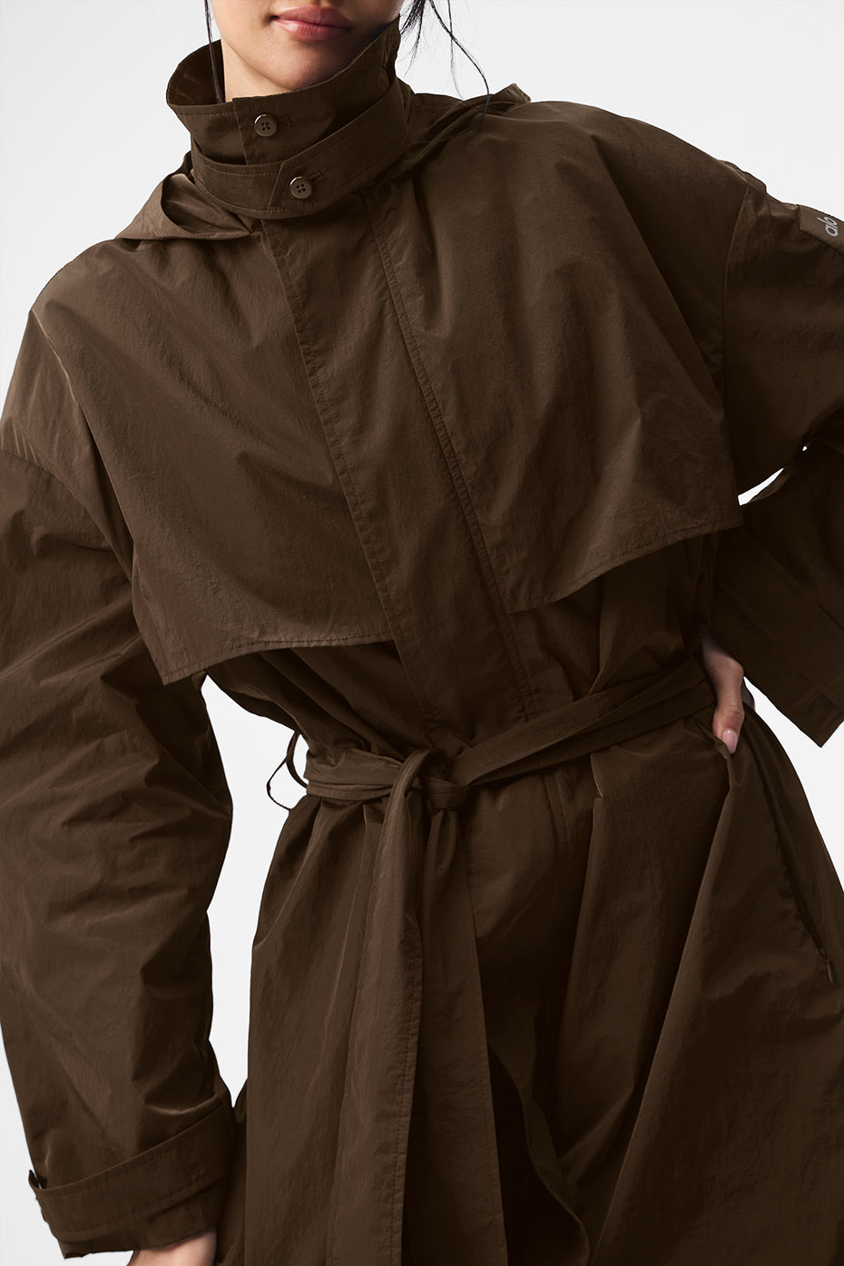 Crinkle On The Move Trench - Espresso--1