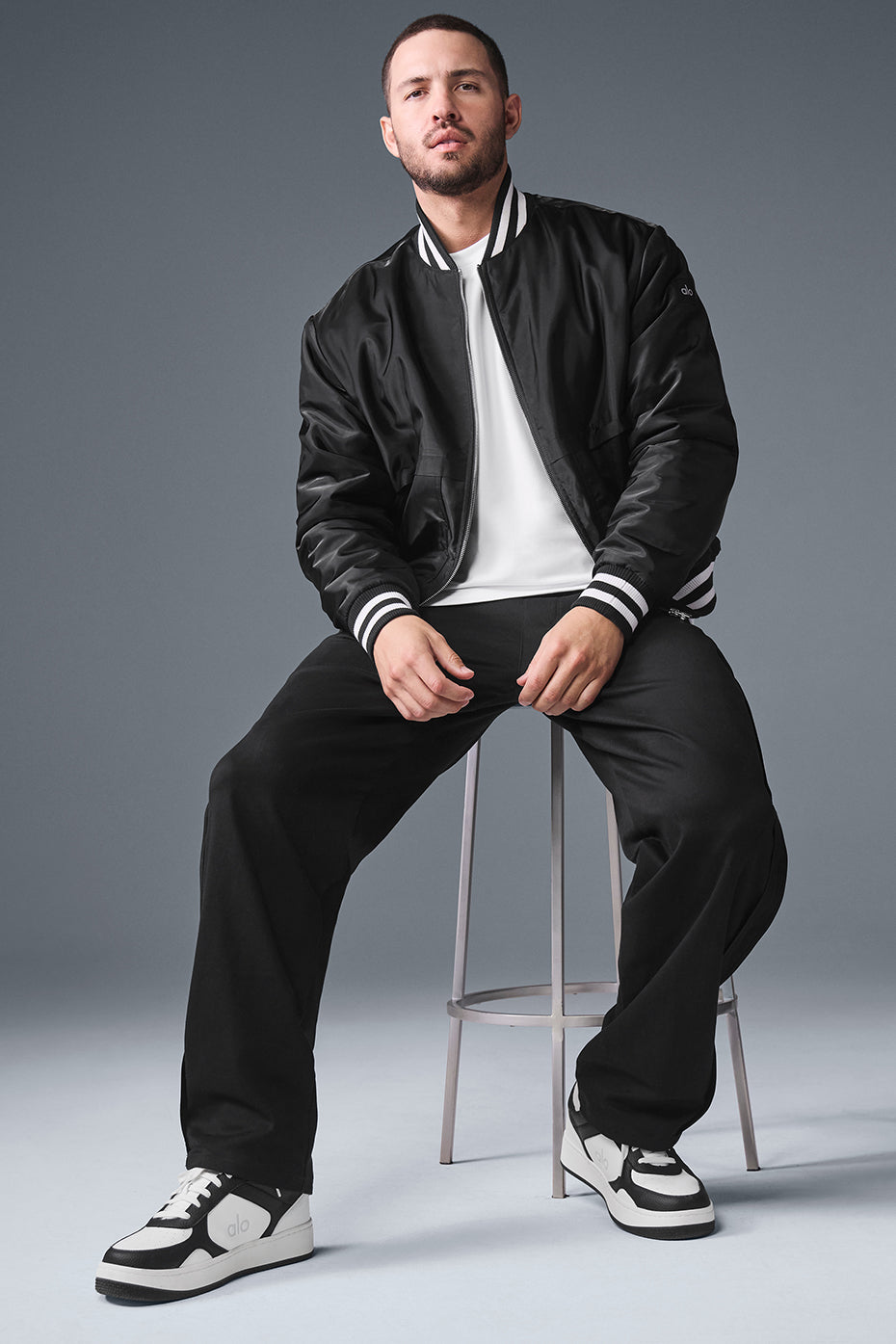 Afterglow Varsity Jacket - Black--3