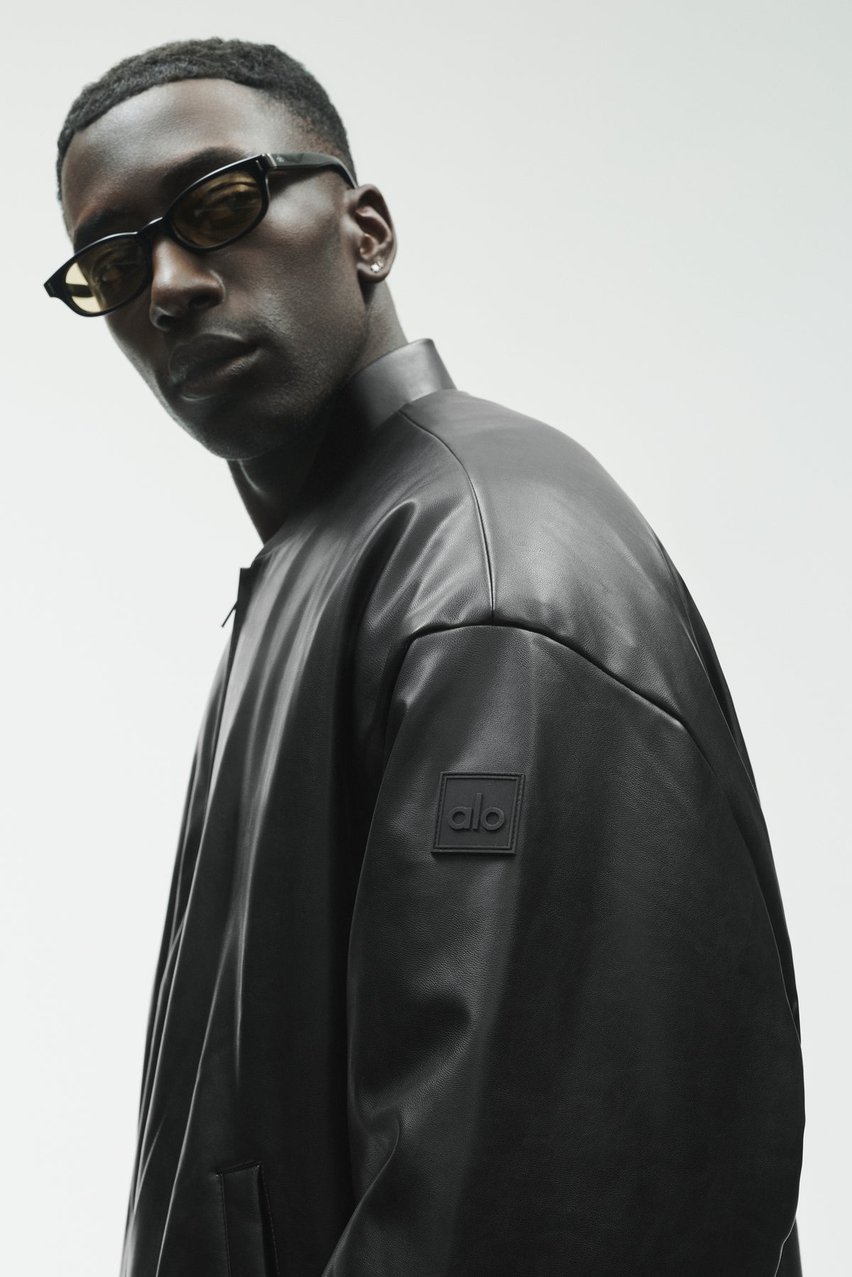 Faux Leather Premier Bomber - Black--2