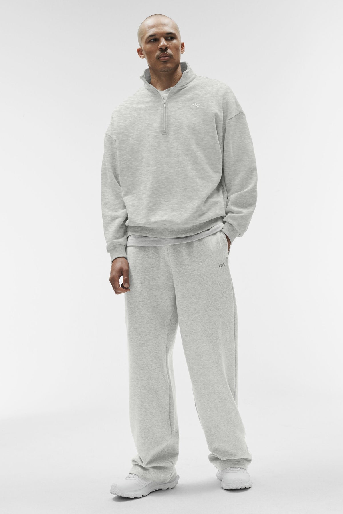 Accolade Straight Leg Sweatpant - White Heather--3