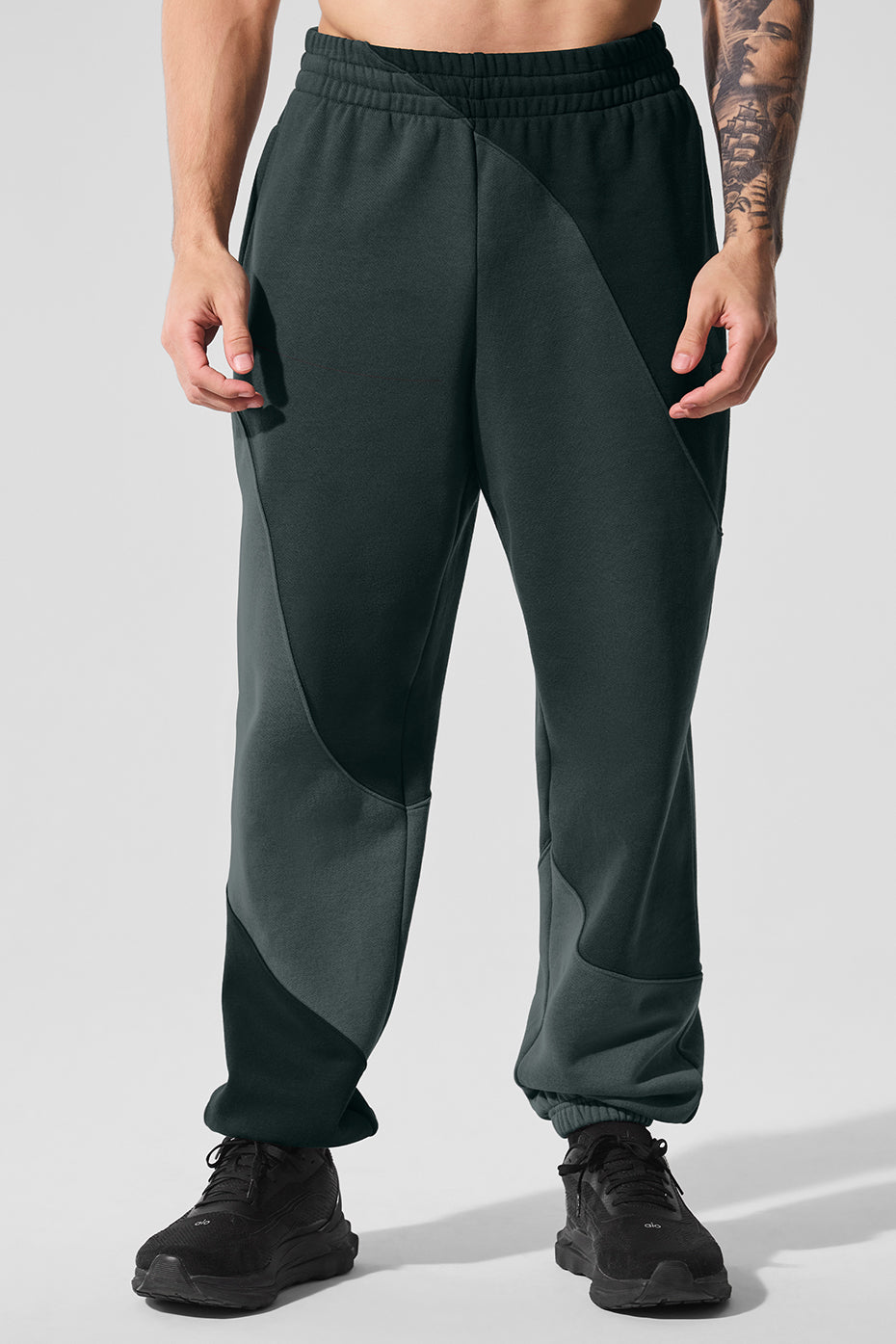 Make Waves Sweatpant - Charcoal Green Tonal--0