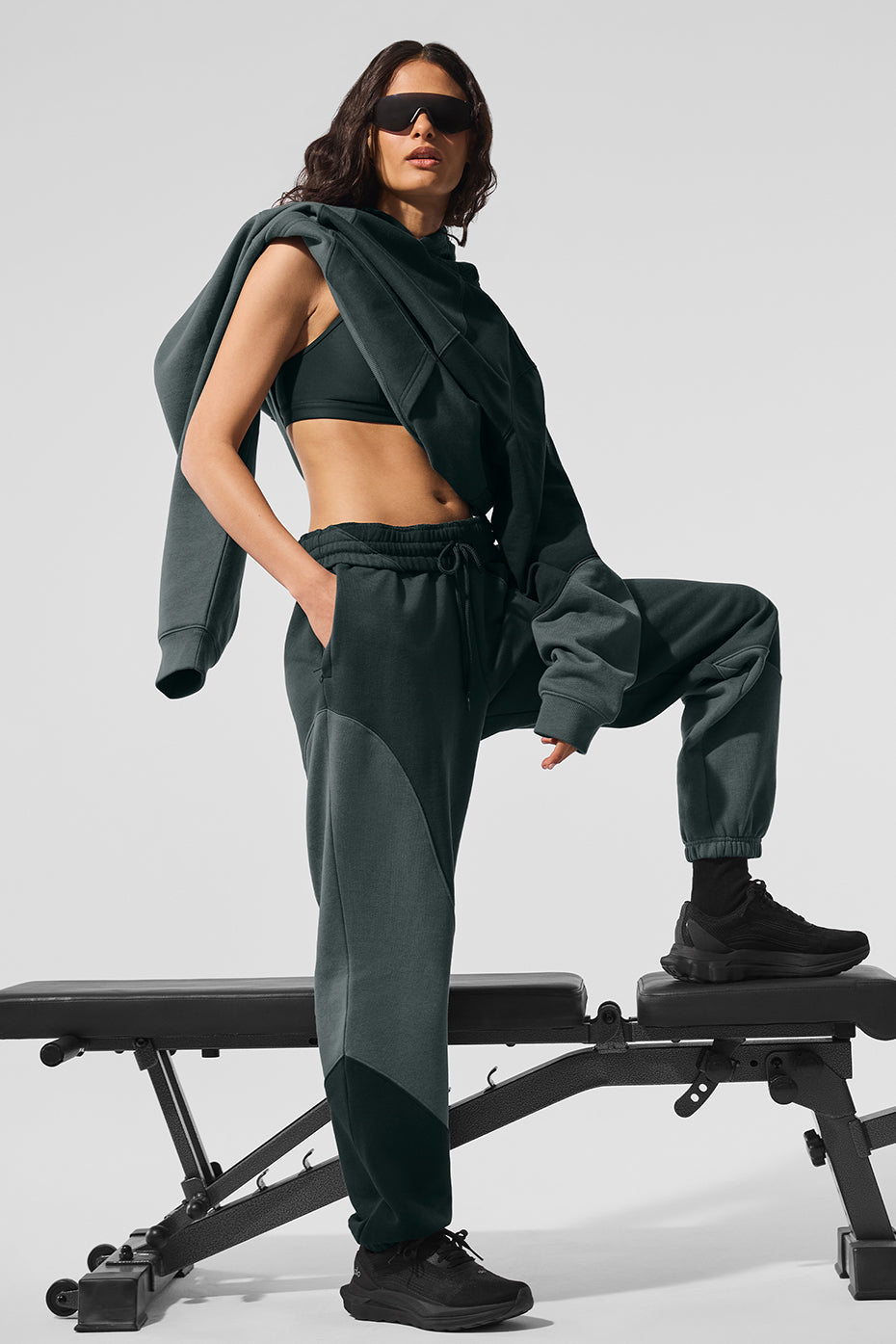 Make Waves Sweatpant - Charcoal Green Tonal--3