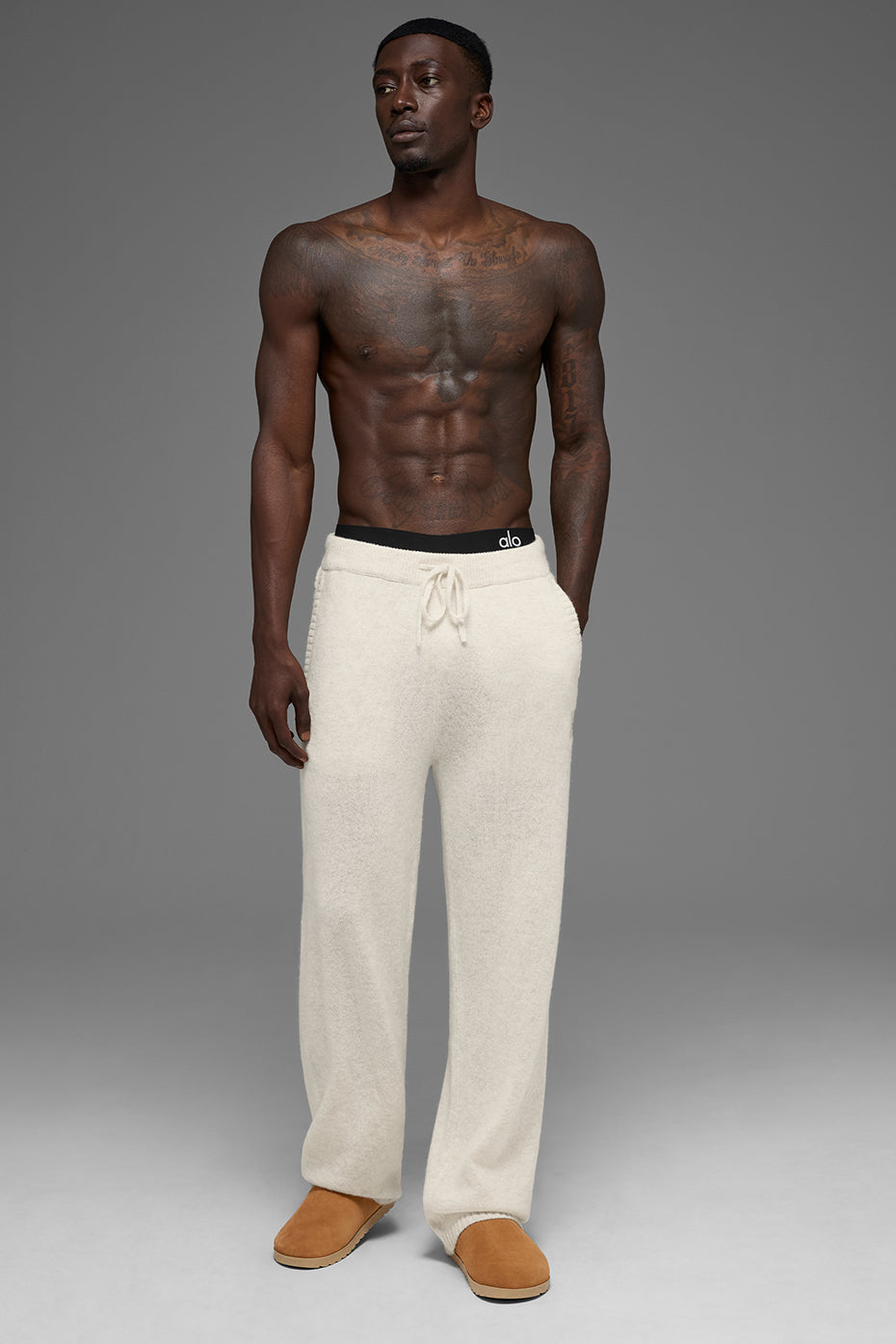 Wool Cashmere New Class Sweatpant - Bone Heather--4