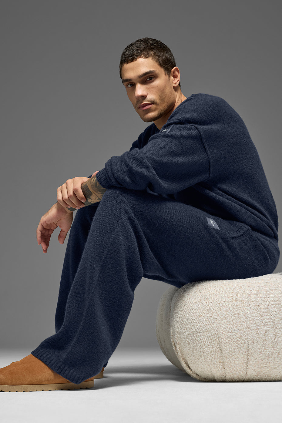 Wool Cashmere New Class Sweatpant - Navy--3