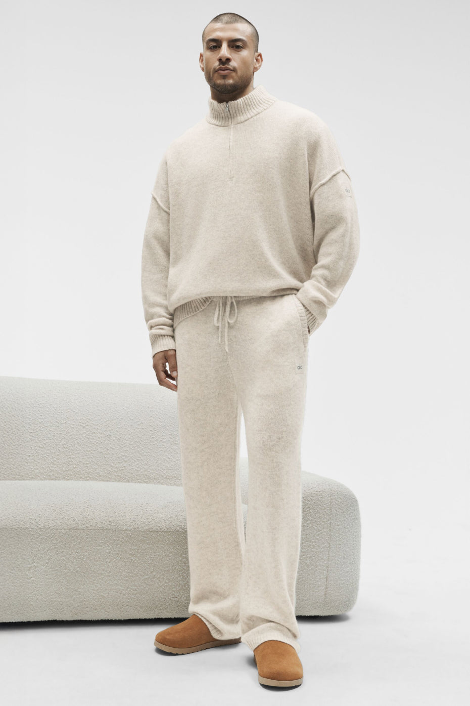 Wool Cashmere New Class Sweatpant - Oatmeal Heather--4