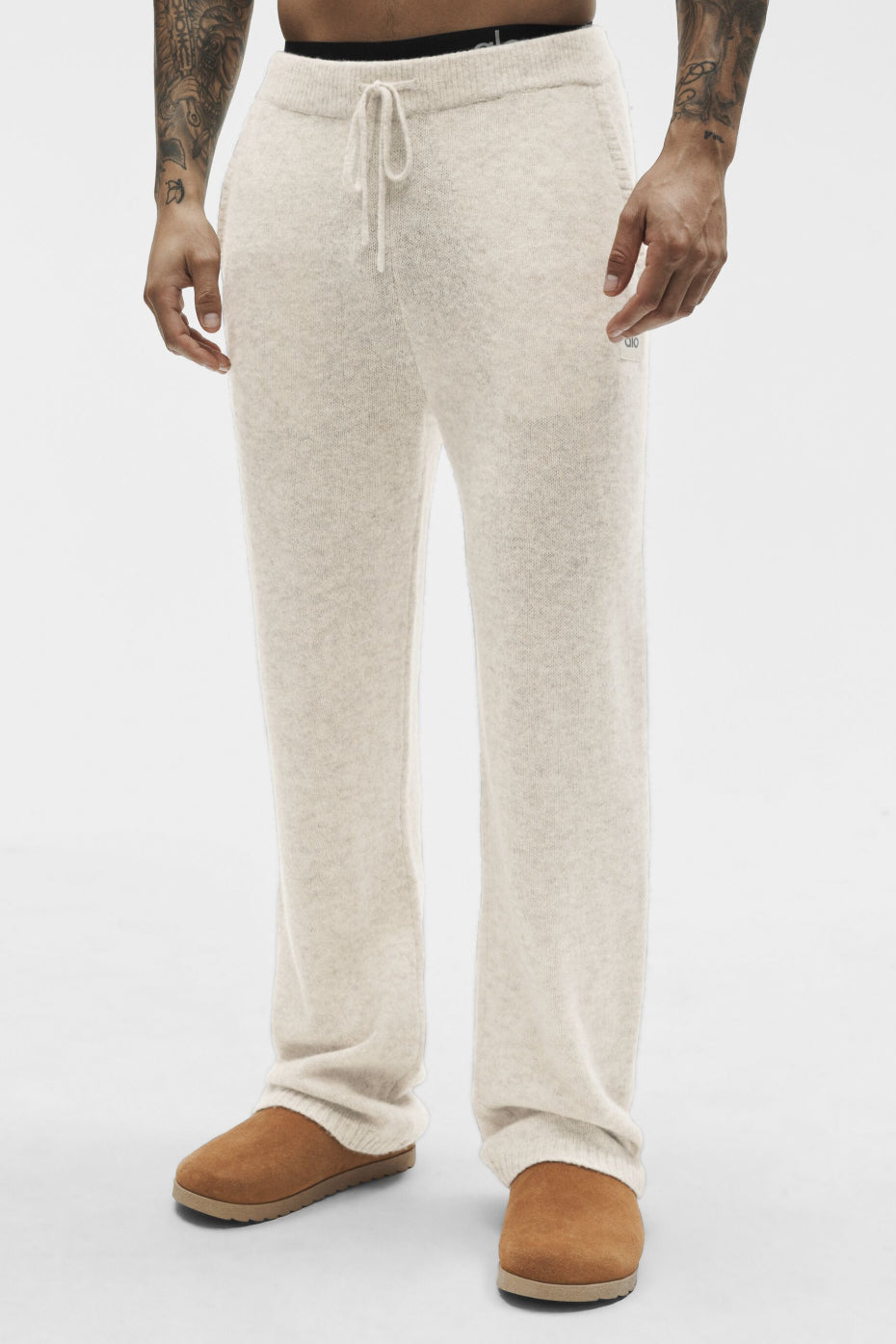 Wool Cashmere New Class Sweatpant - Oatmeal Heather--1
