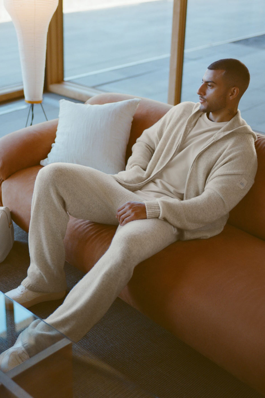 Wool Cashmere New Class Sweatpant - Oatmeal Heather--0