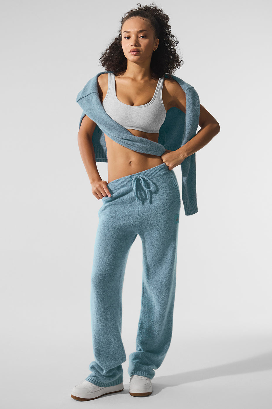 Wool Cashmere New Class Sweatpant - Celestial Blue Granite Heather--0