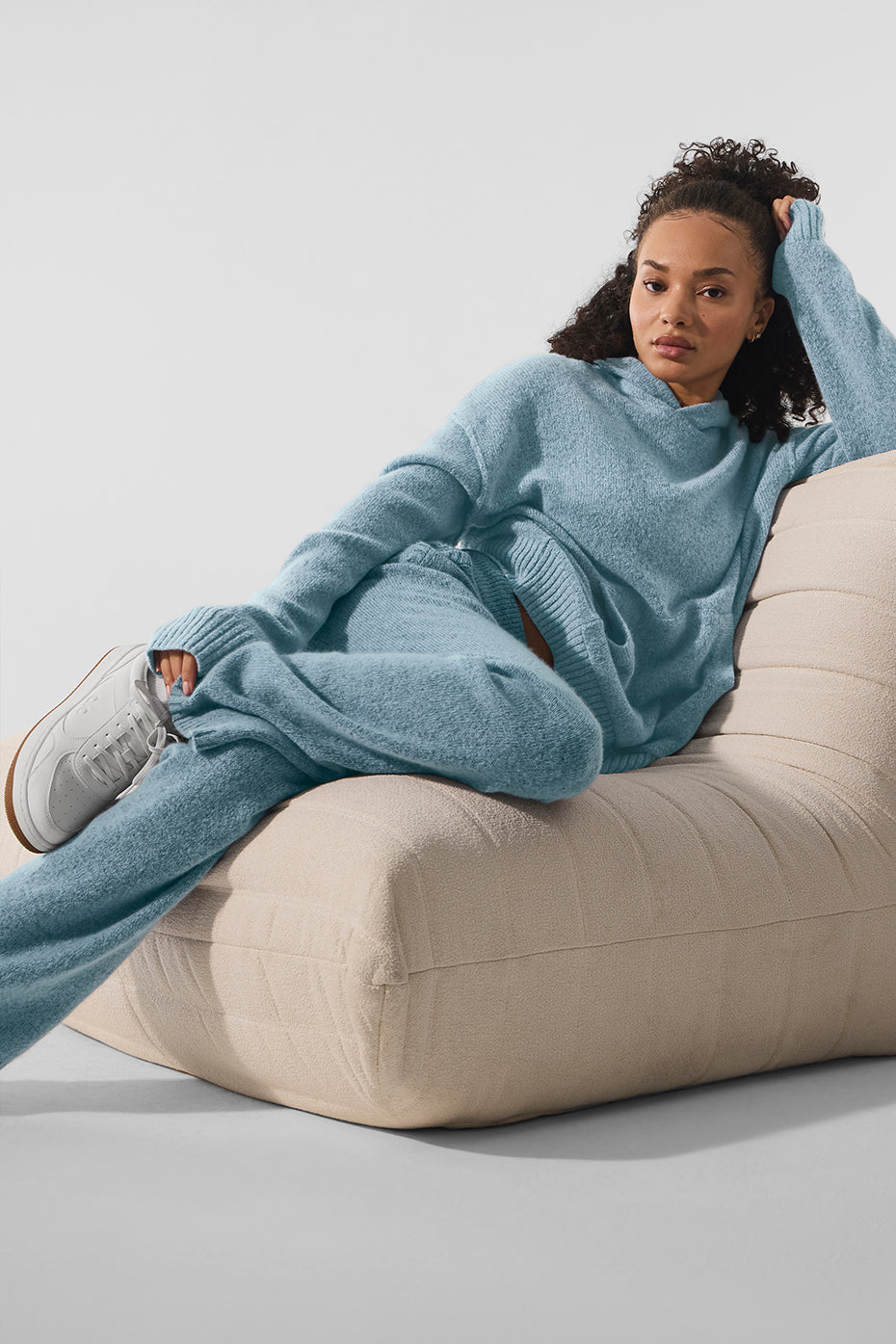 Wool Cashmere New Class Sweatpant - Celestial Blue Granite Heather--5