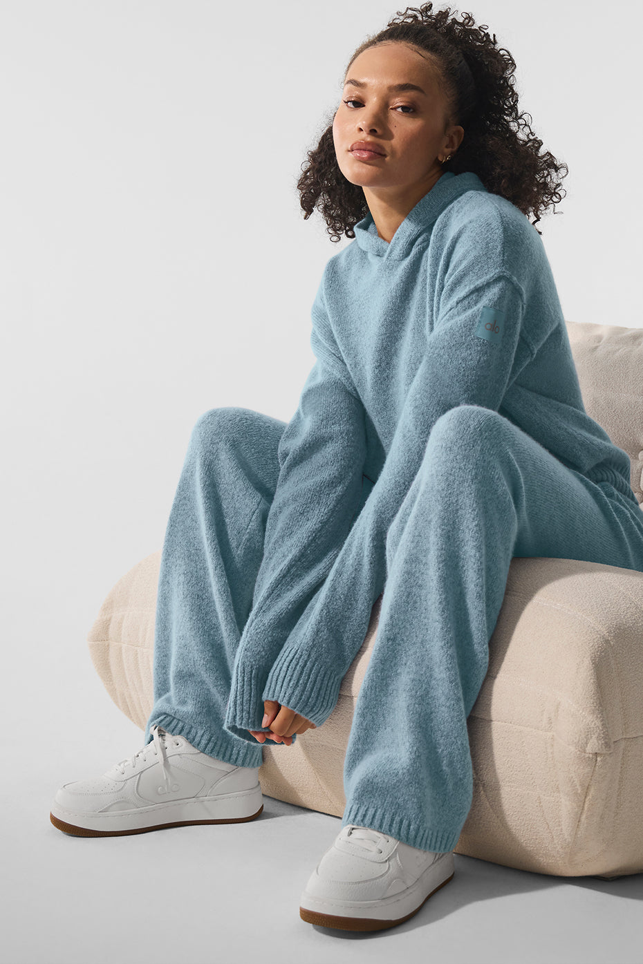 Wool Cashmere New Class Sweatpant - Celestial Blue Granite Heather--2