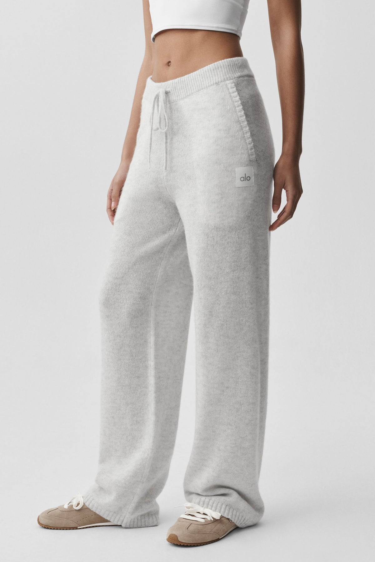 Wool Cashmere New Class Sweatpant - White Heather--0