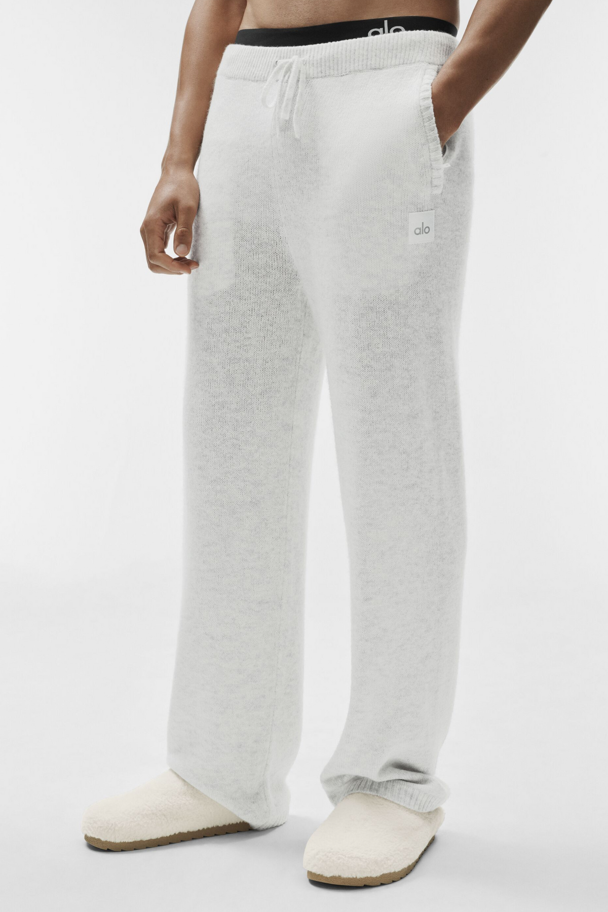 Wool Cashmere New Class Sweatpant - White Heather--0