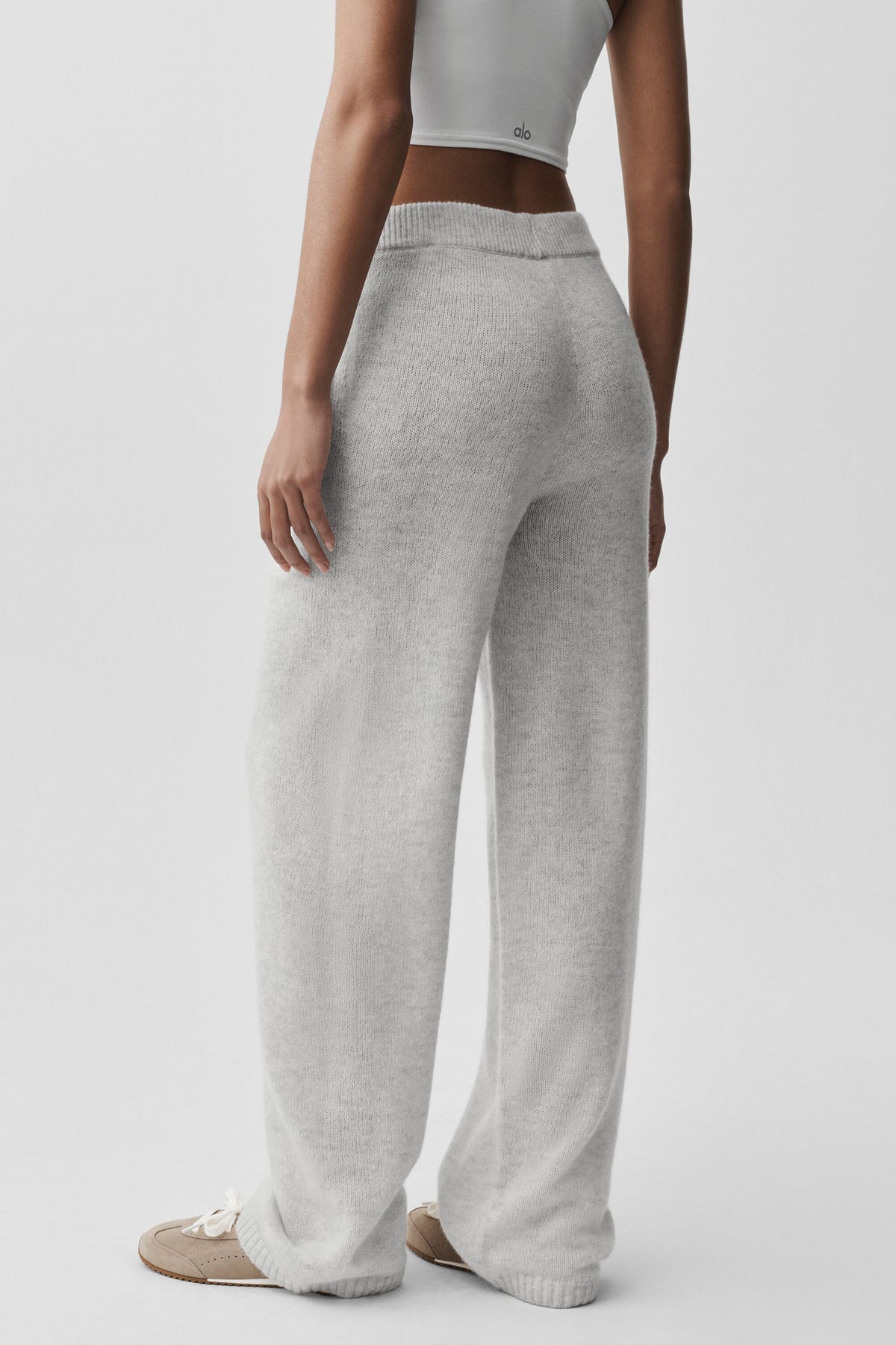 Wool Cashmere New Class Sweatpant - White Heather--1