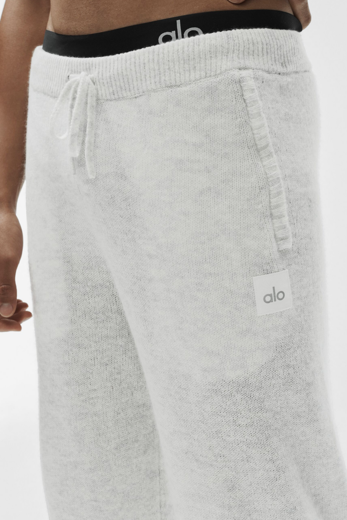Wool Cashmere New Class Sweatpant - White Heather--2