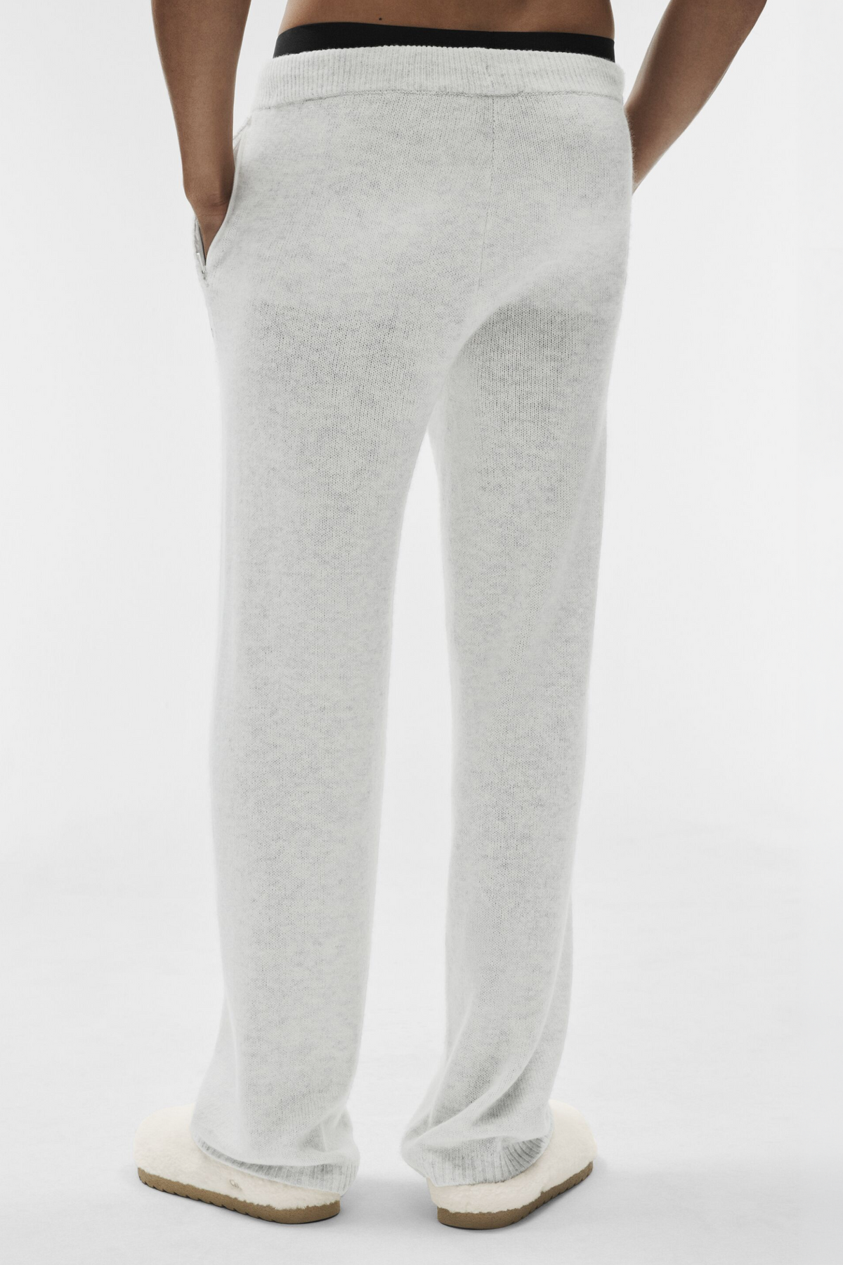 Wool Cashmere New Class Sweatpant - White Heather--1