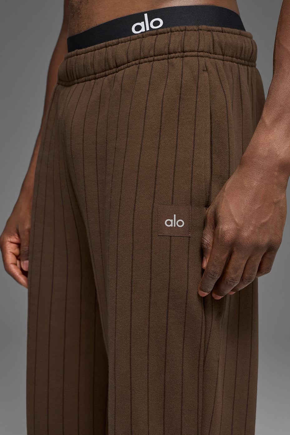 Pinstripe Straight Leg Sweatpant - Espresso Pinstripe--2