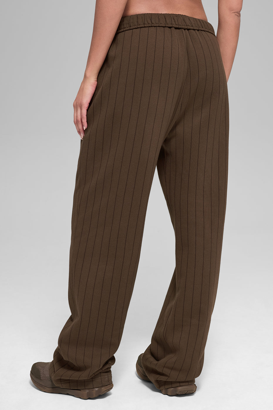 Pinstripe Straight Leg Sweatpant - Espresso Pinstripe--2