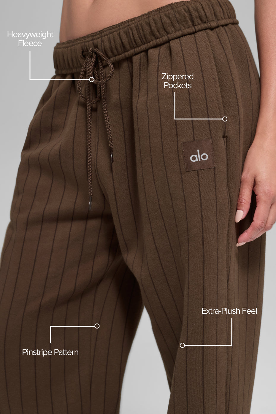 Pinstripe Straight Leg Sweatpant - Espresso Pinstripe--1
