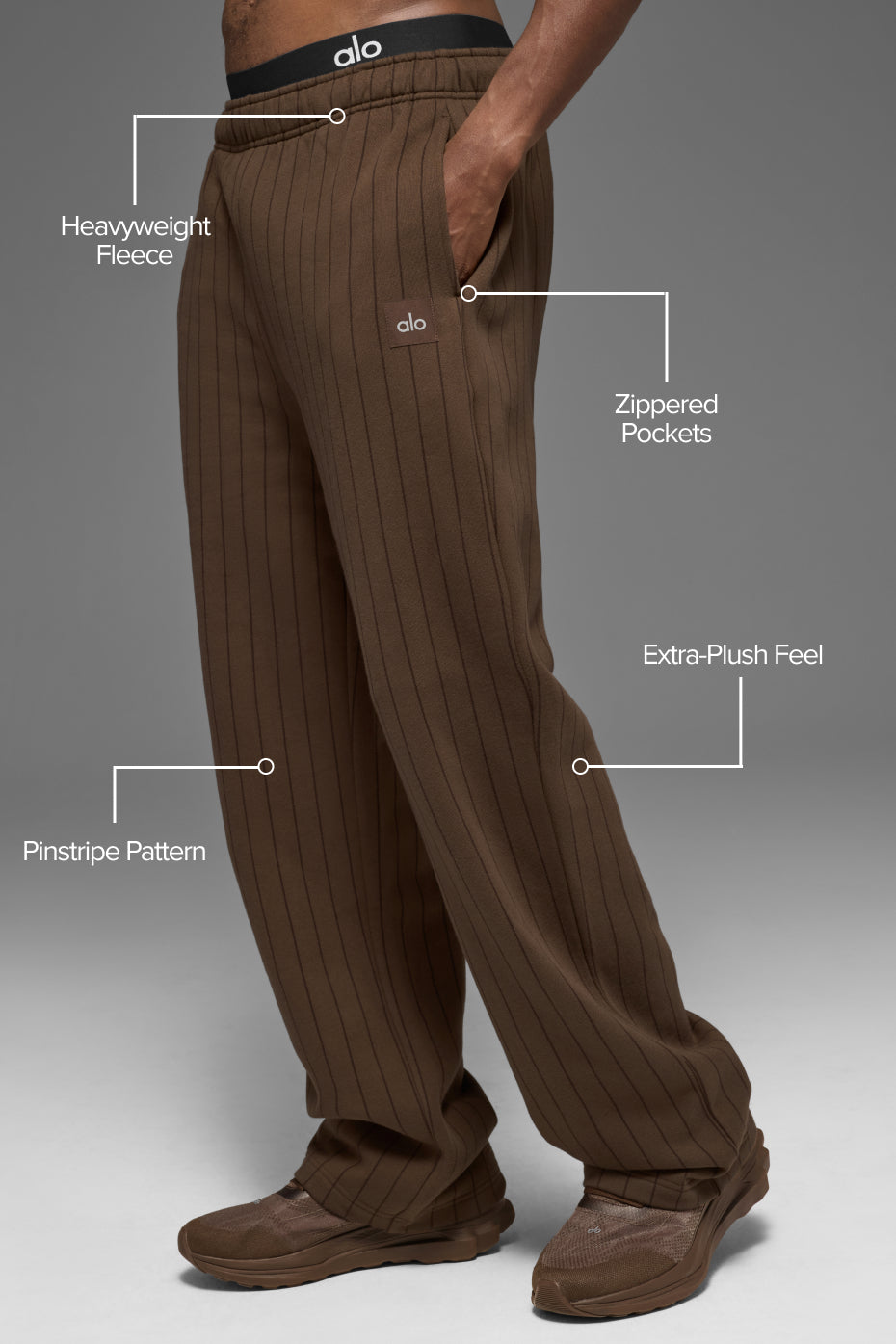 Pinstripe Straight Leg Sweatpant - Espresso Pinstripe--1