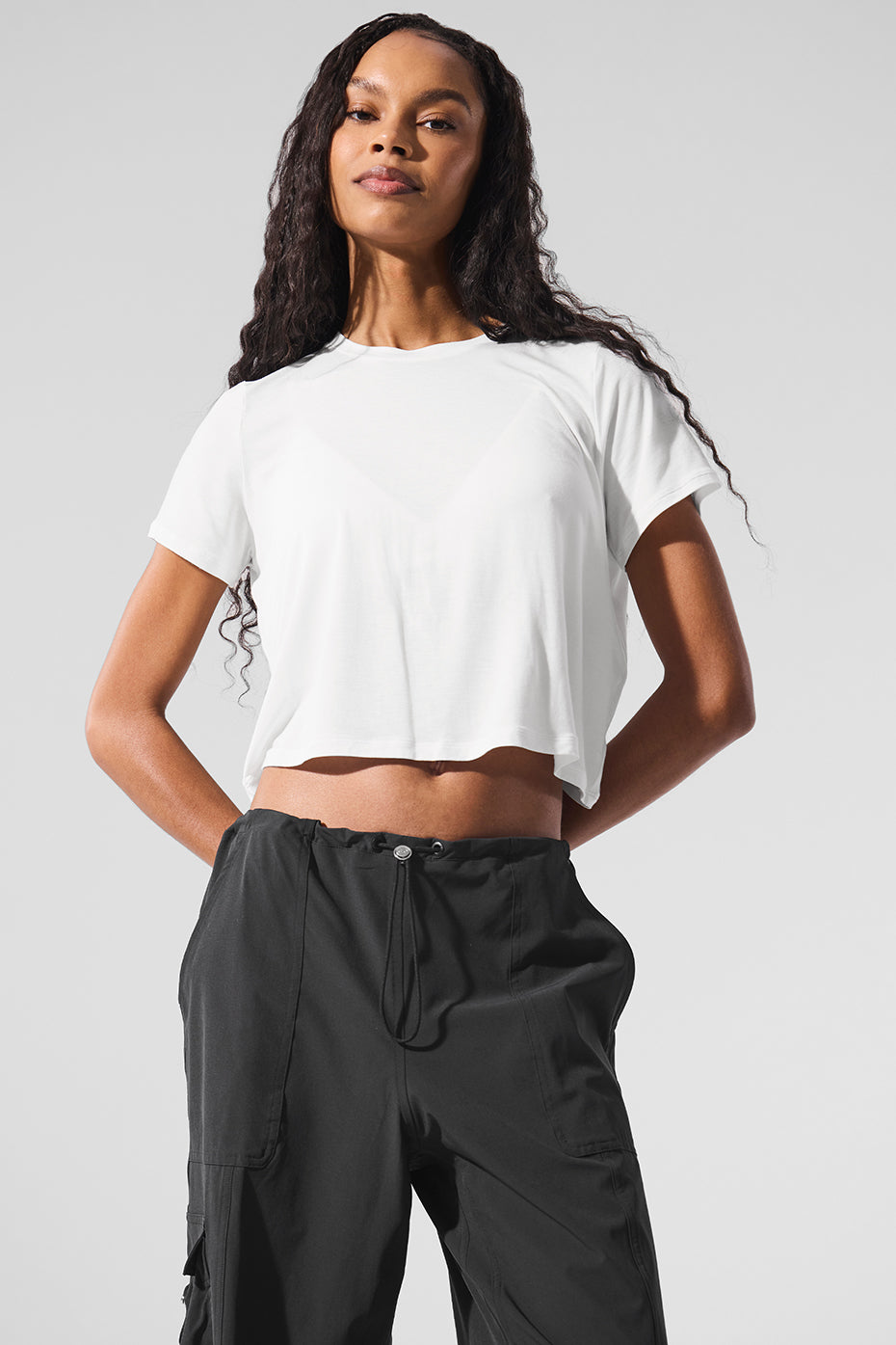 Cropped All Day Short Sleeve - White--0