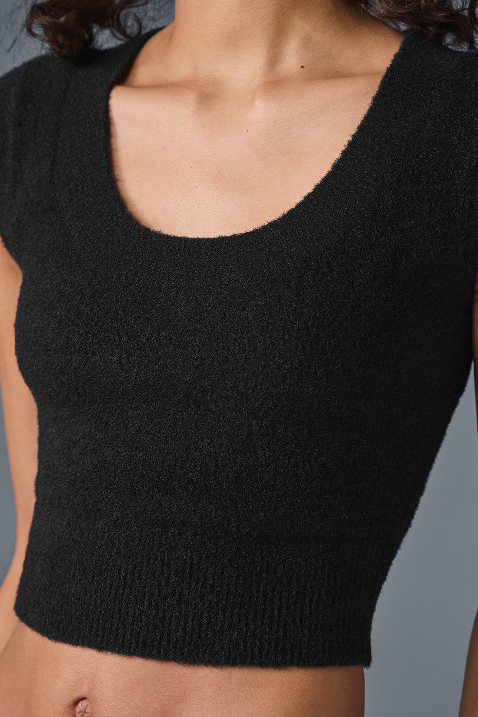 Snuggle Up Sweater Short Sleeve - Black--3