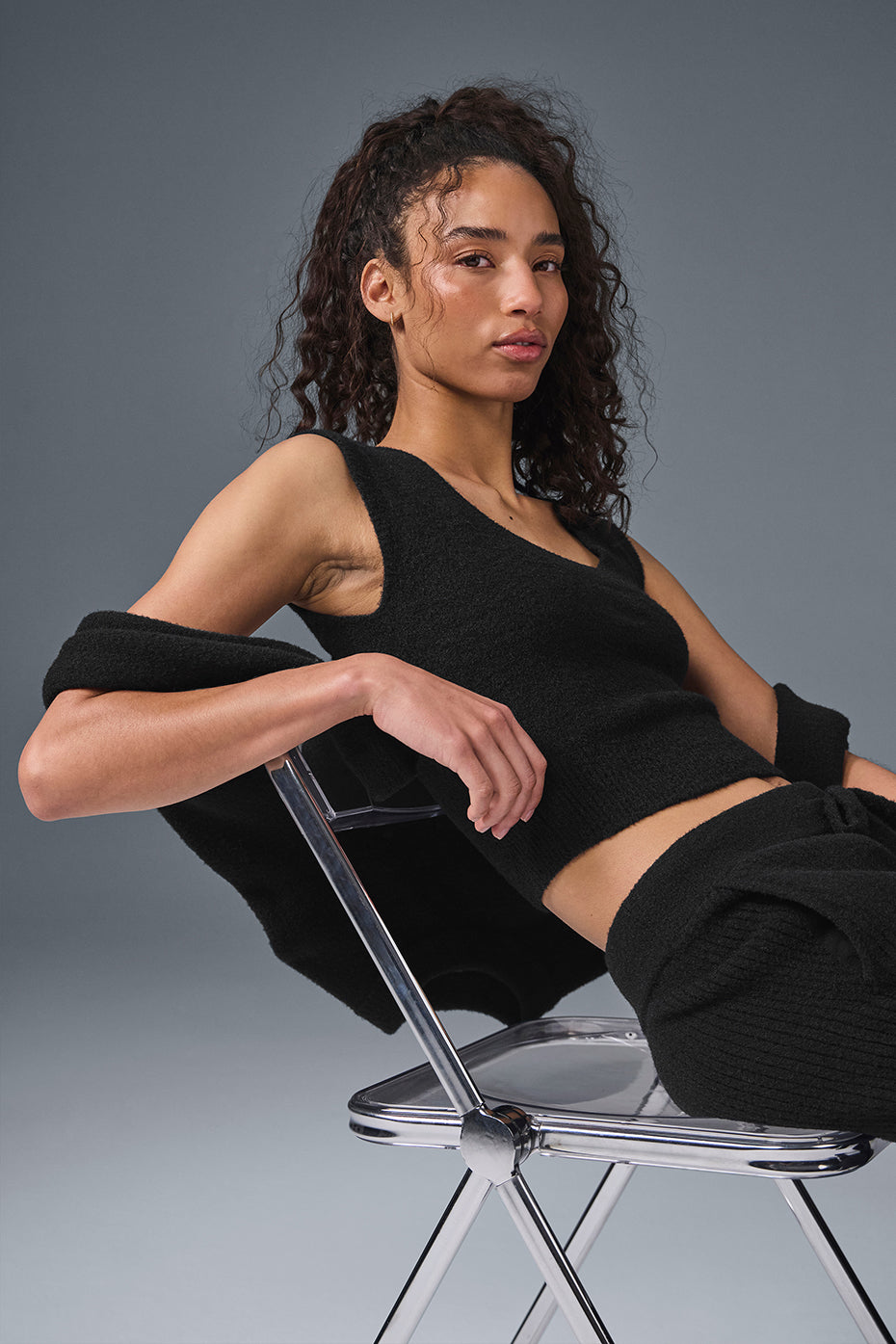 Snuggle Up Sweater Short Sleeve - Black--4