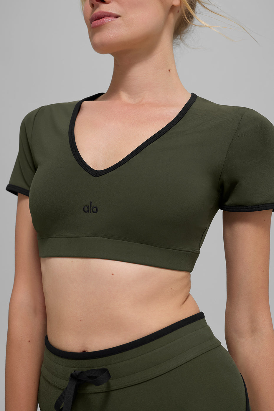 Airbrush Race Pace Short Sleeve - Green Olive/Black--1