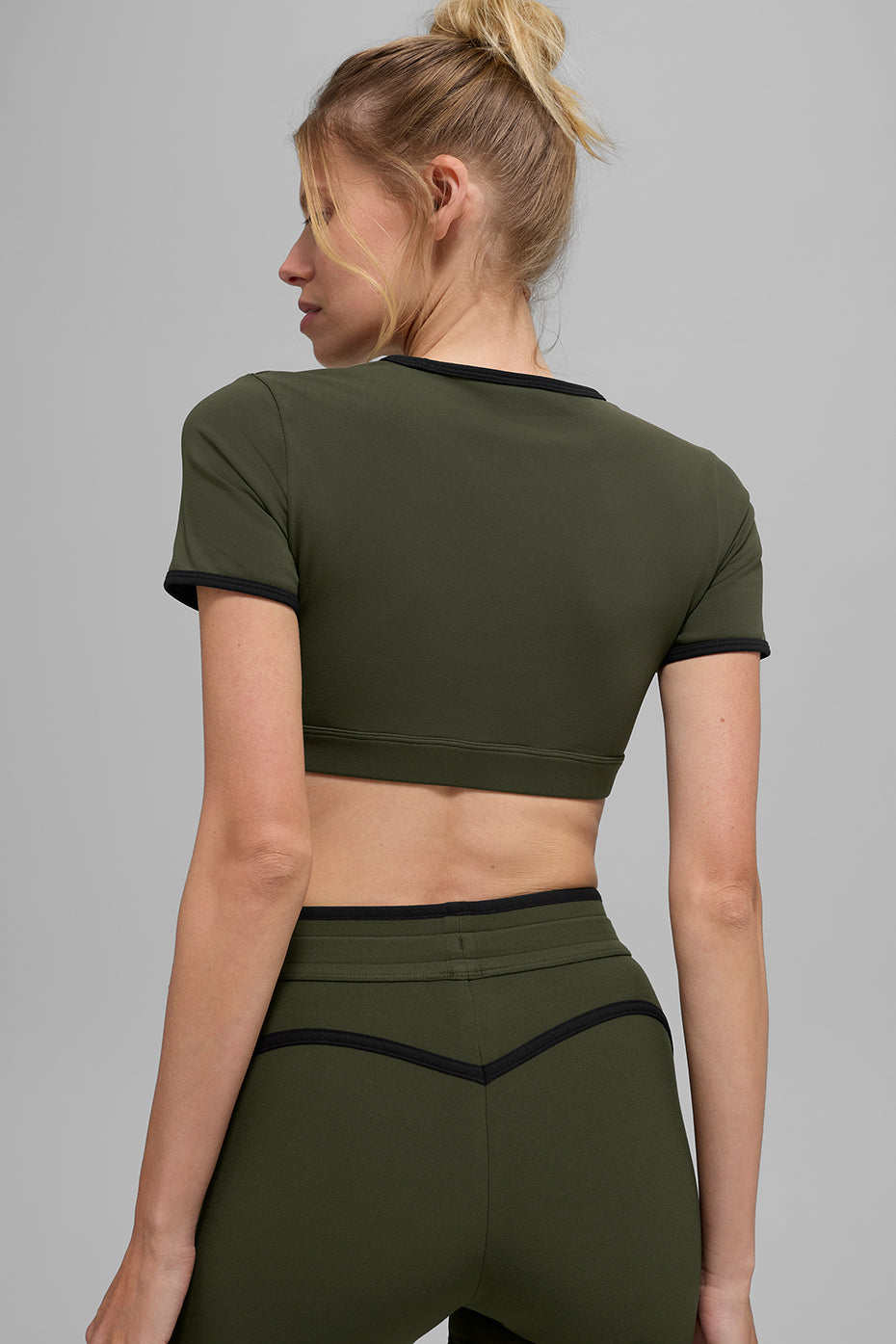 Airbrush Race Pace Short Sleeve - Green Olive/Black--2