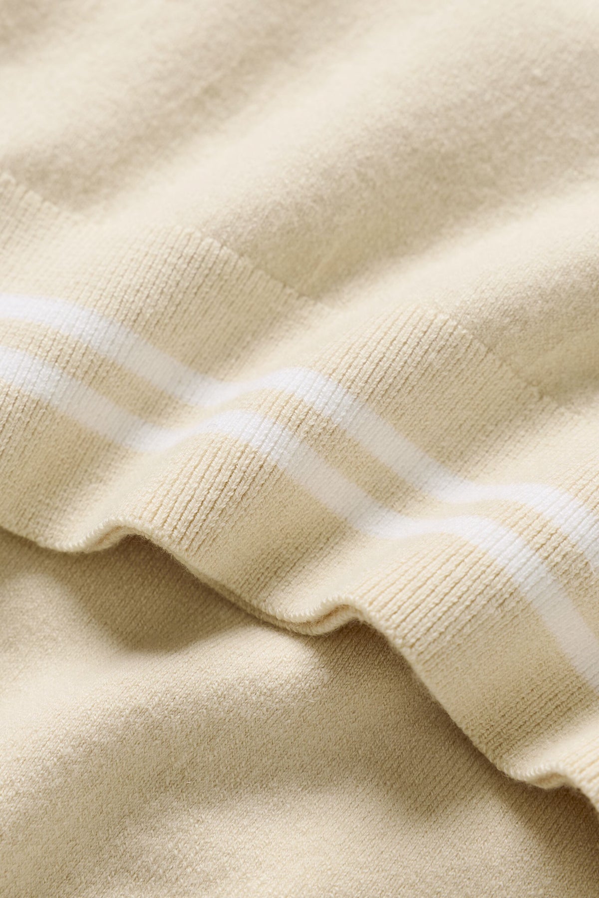 Cotton Cashmere My Serve Short Sleeve - Sandy Beige/White--5