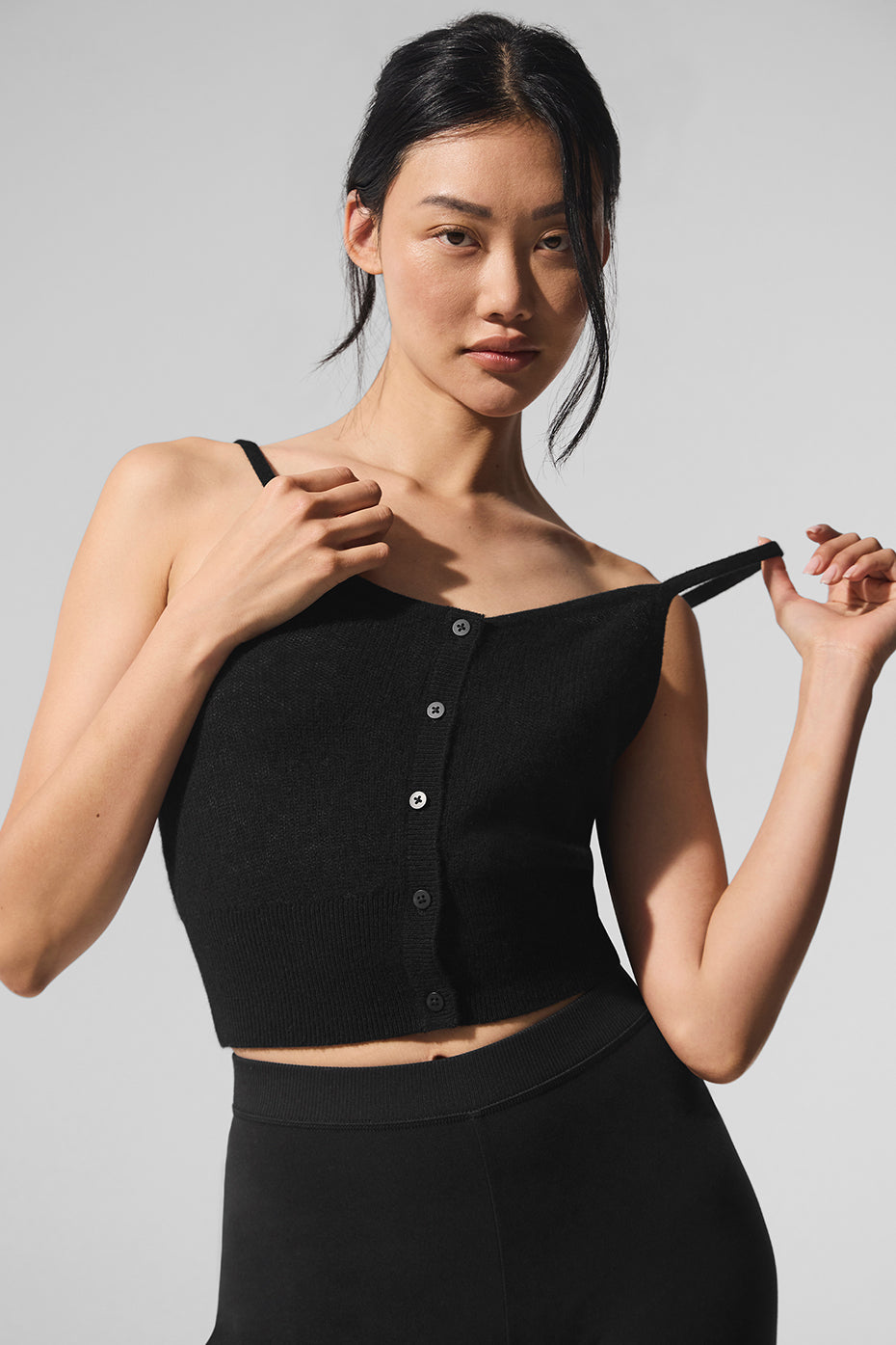 Sheer Cashmere Tank - Black--0