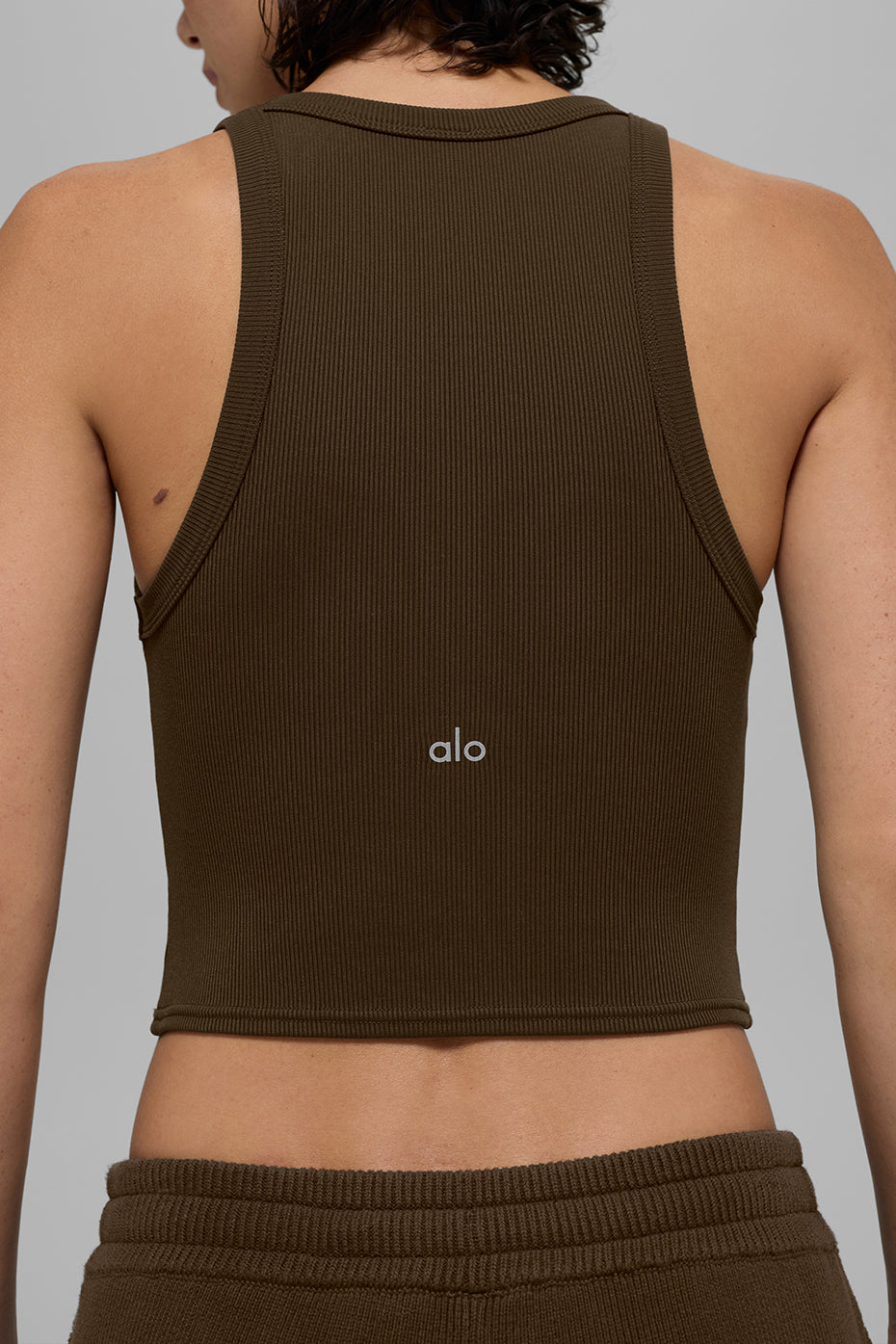 Goddess Ribbed Go-To Tank - Espresso--4