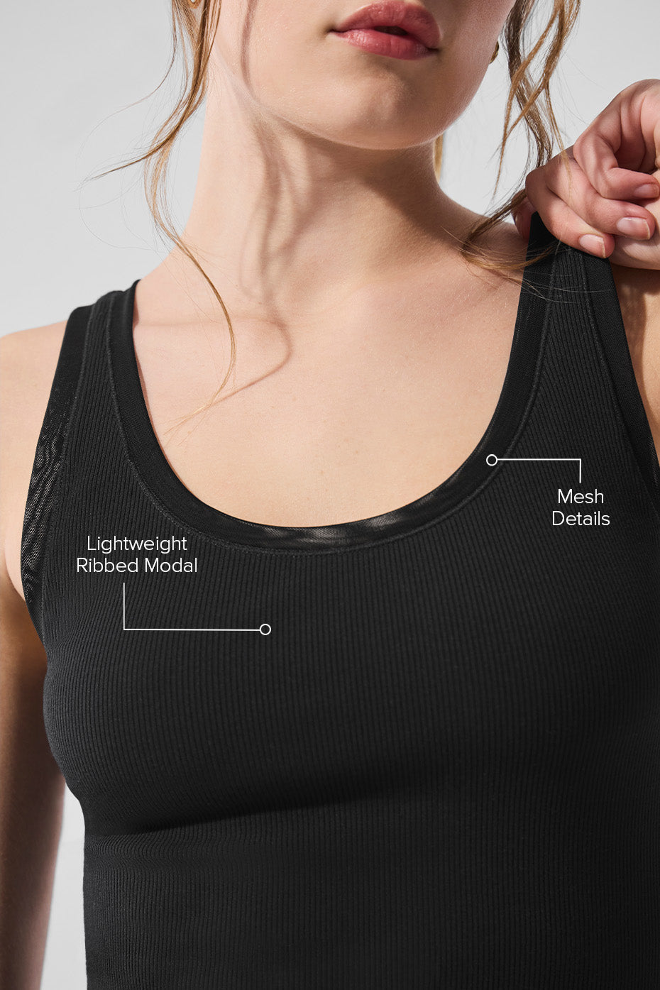 Ribbed Mesh Secret Tank - Black--1