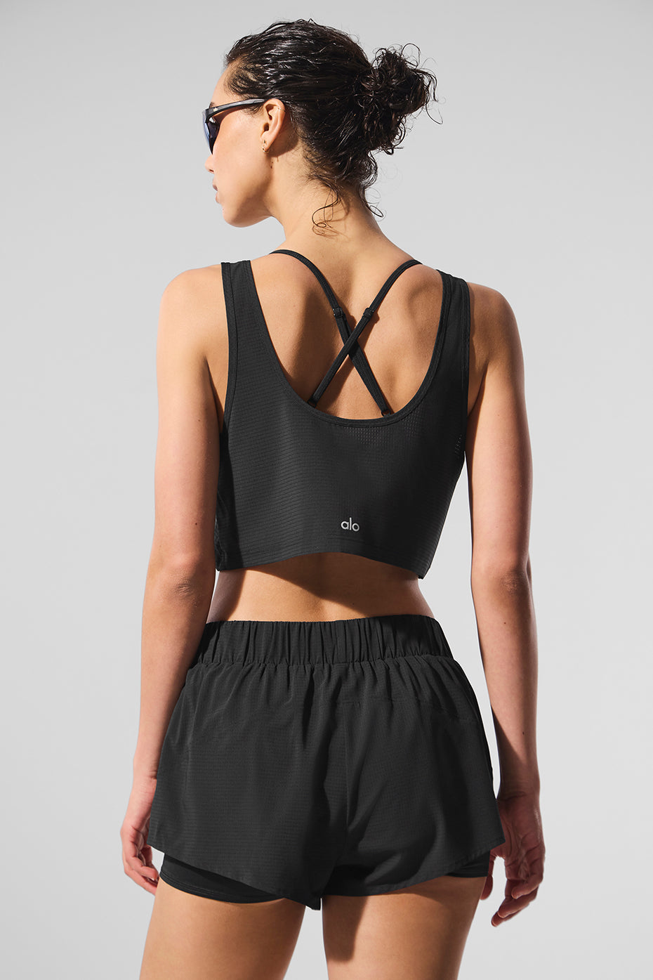Cropped Sport Star Tank - Black--2