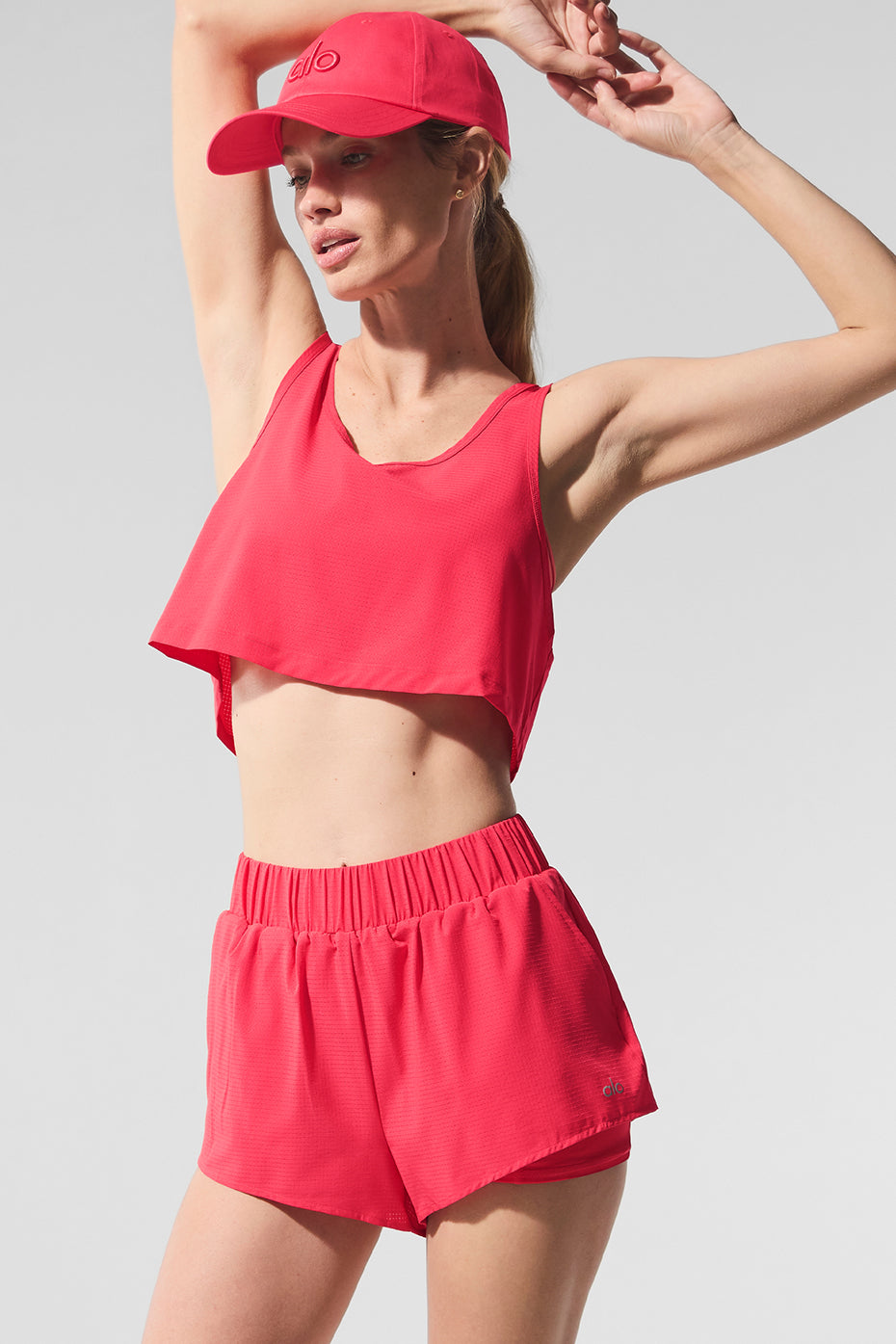 Cropped Sport Star Tank - Candy Red--0